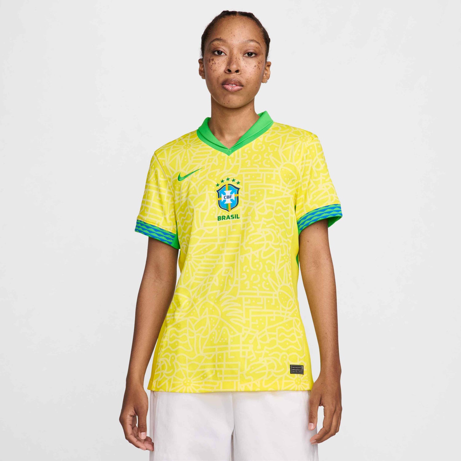 Nike 2024-25 Brazil Women's Stadium Home Jersey (Model - Front)