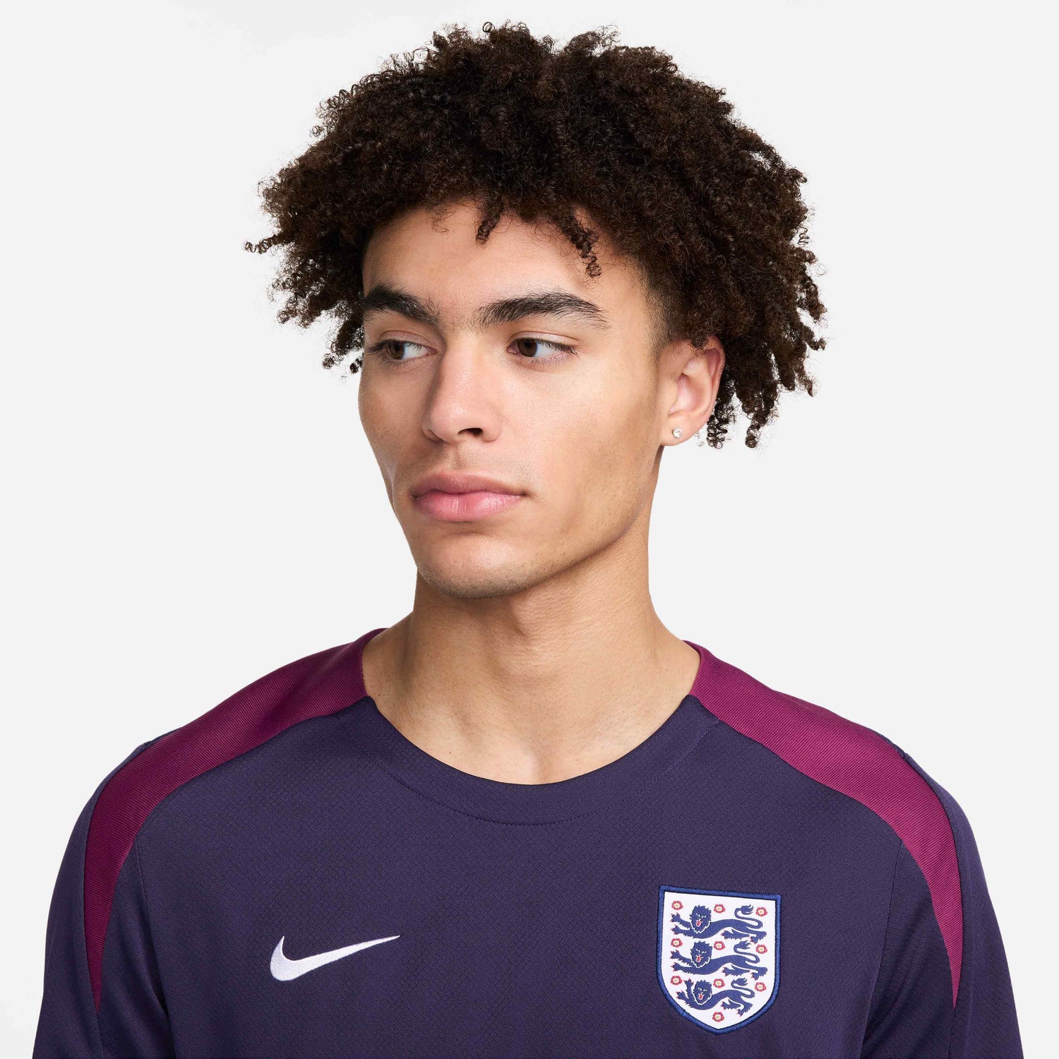 Nike 2024-25 England Men's Dri-Fit Short Sleeve Knit Top (Detail 1)