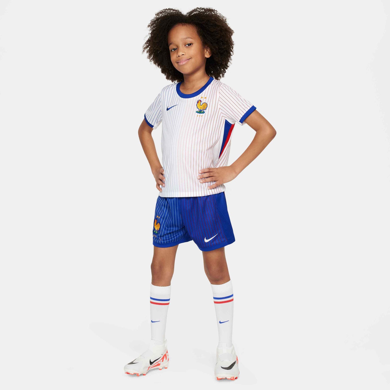 Nike 2024-25 France Kids Stadium Away Kit (Model - Front)