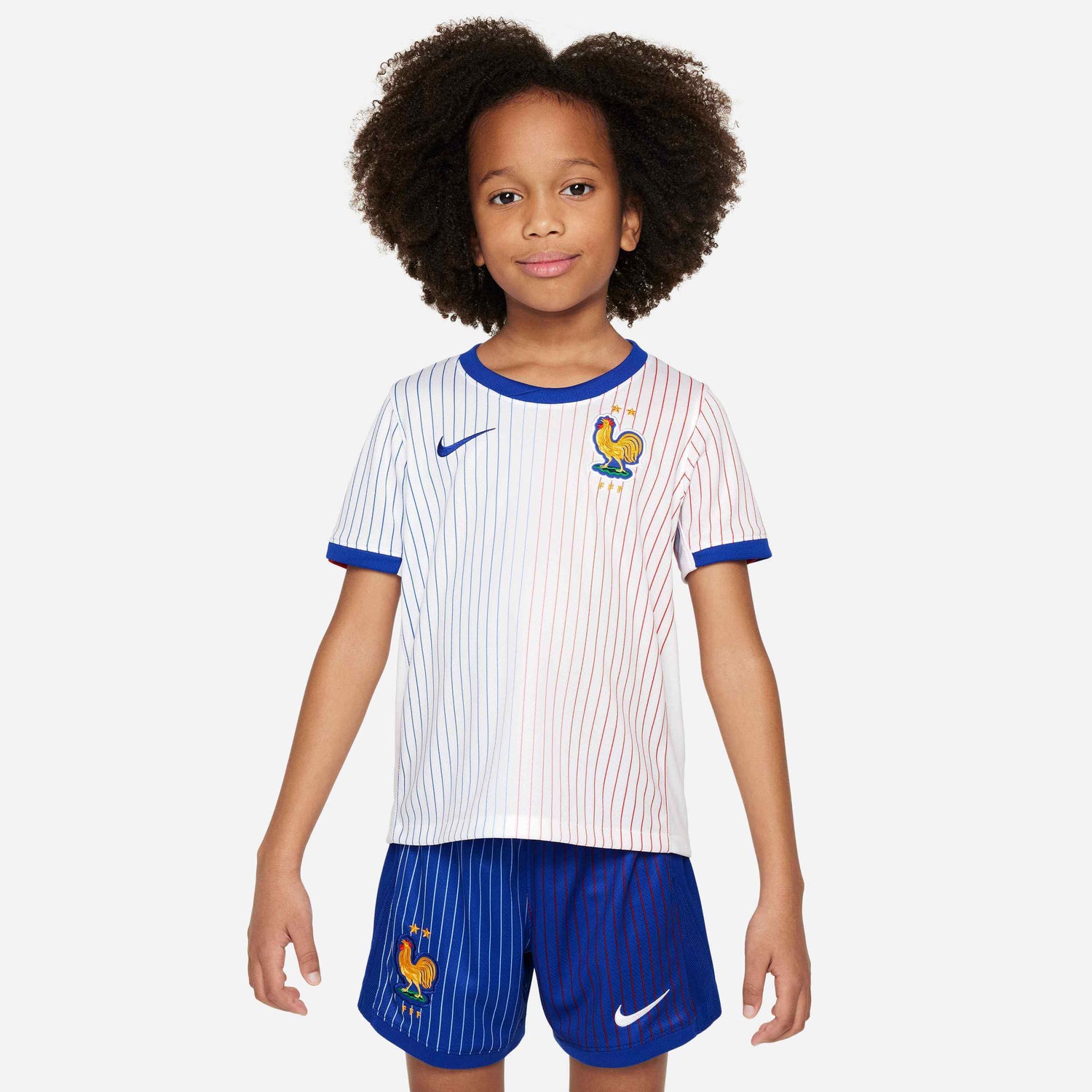 Nike 2024-25 France Kids Stadium Away Kit (Model - Jersey)