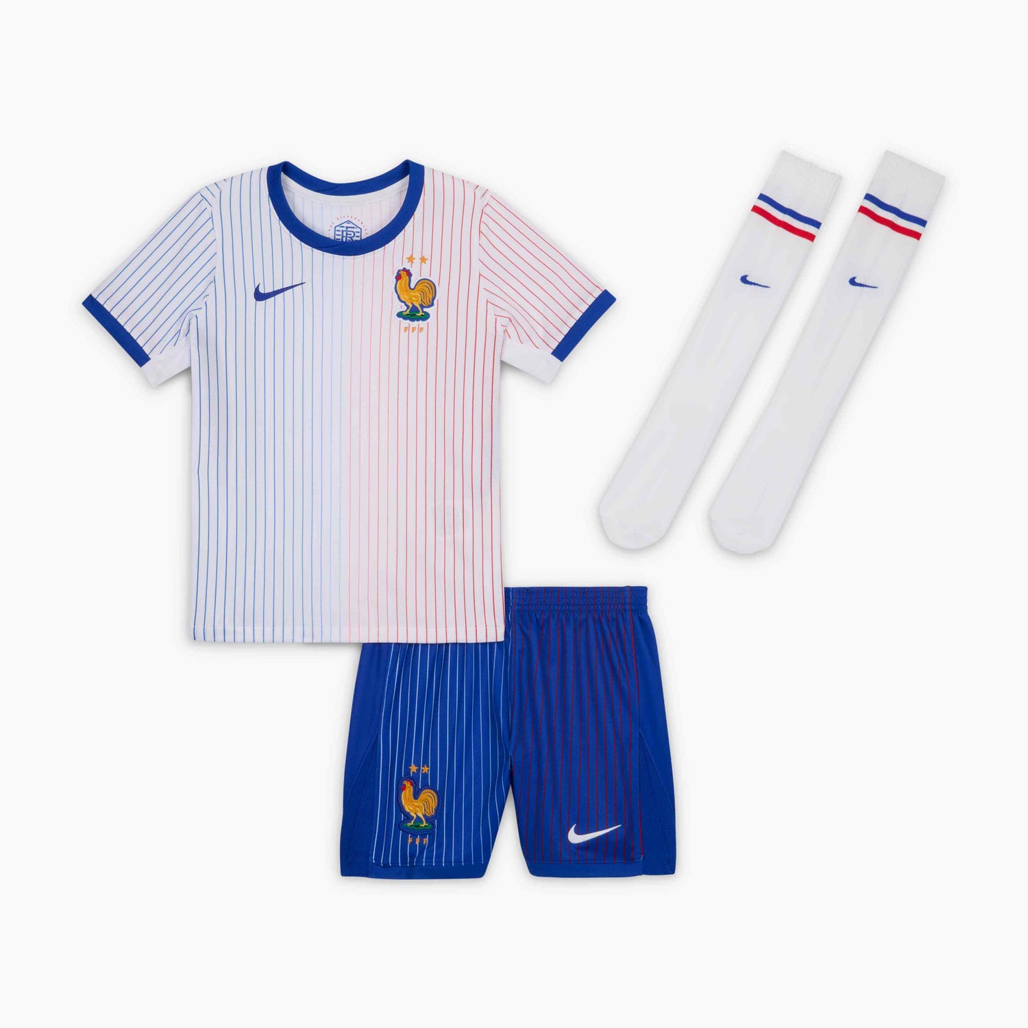 Nike 2024-25 France Kids Stadium Away Kit (Set - Front)