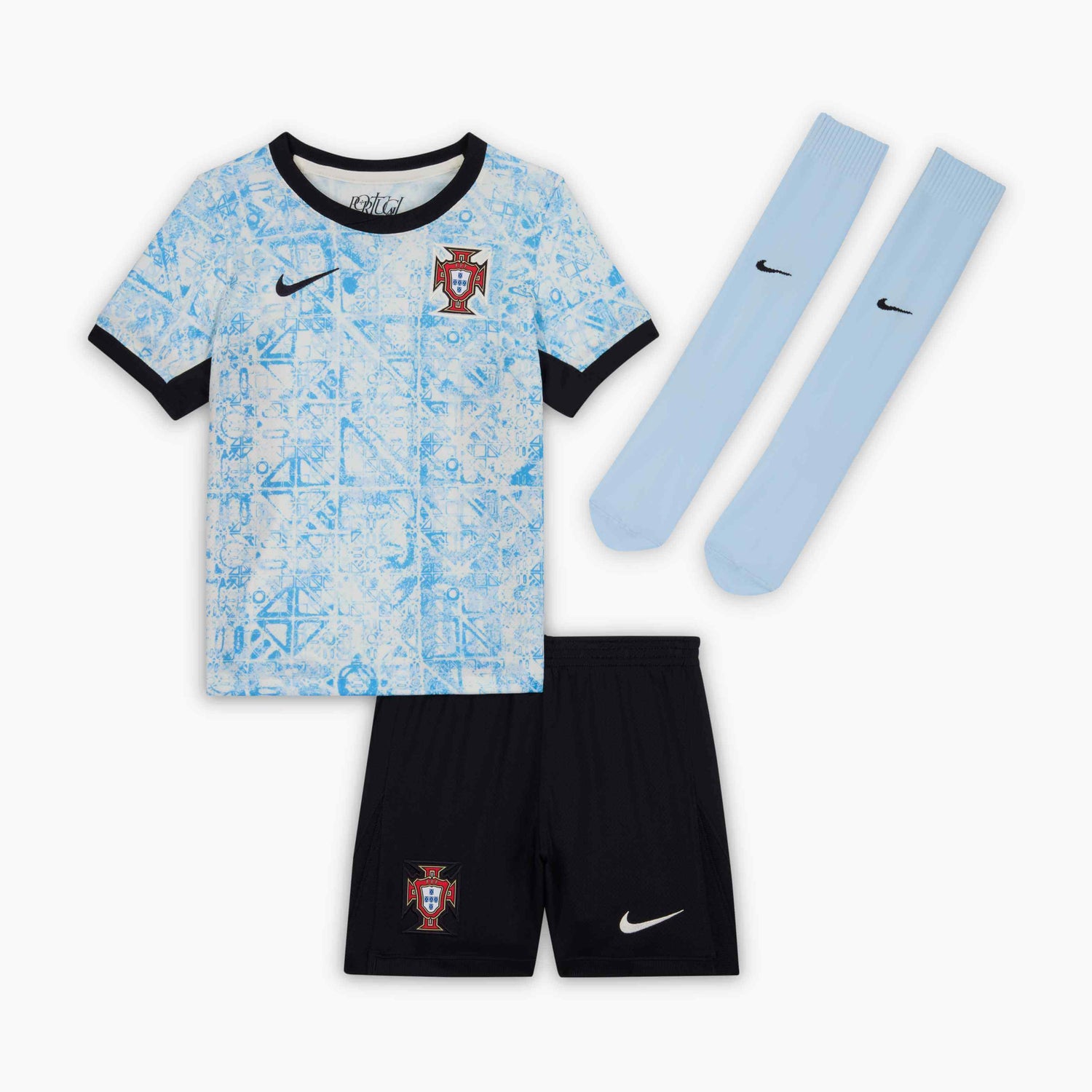 Nike 2024-25 Portugal Kids Stadium Away Kit (Set - Front)