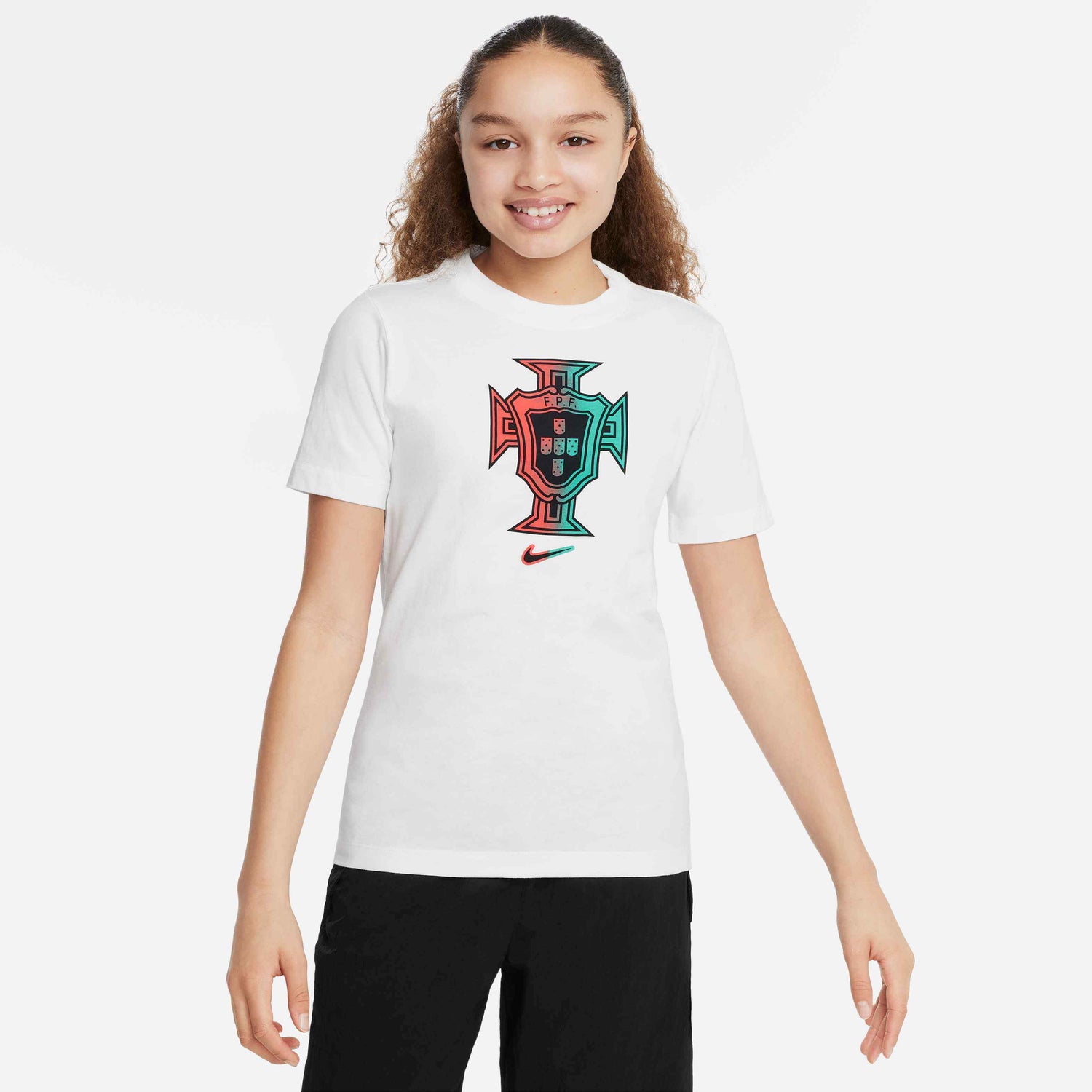 Nike 2024-25 Portugal Youth Crest Tee (Model - Front)