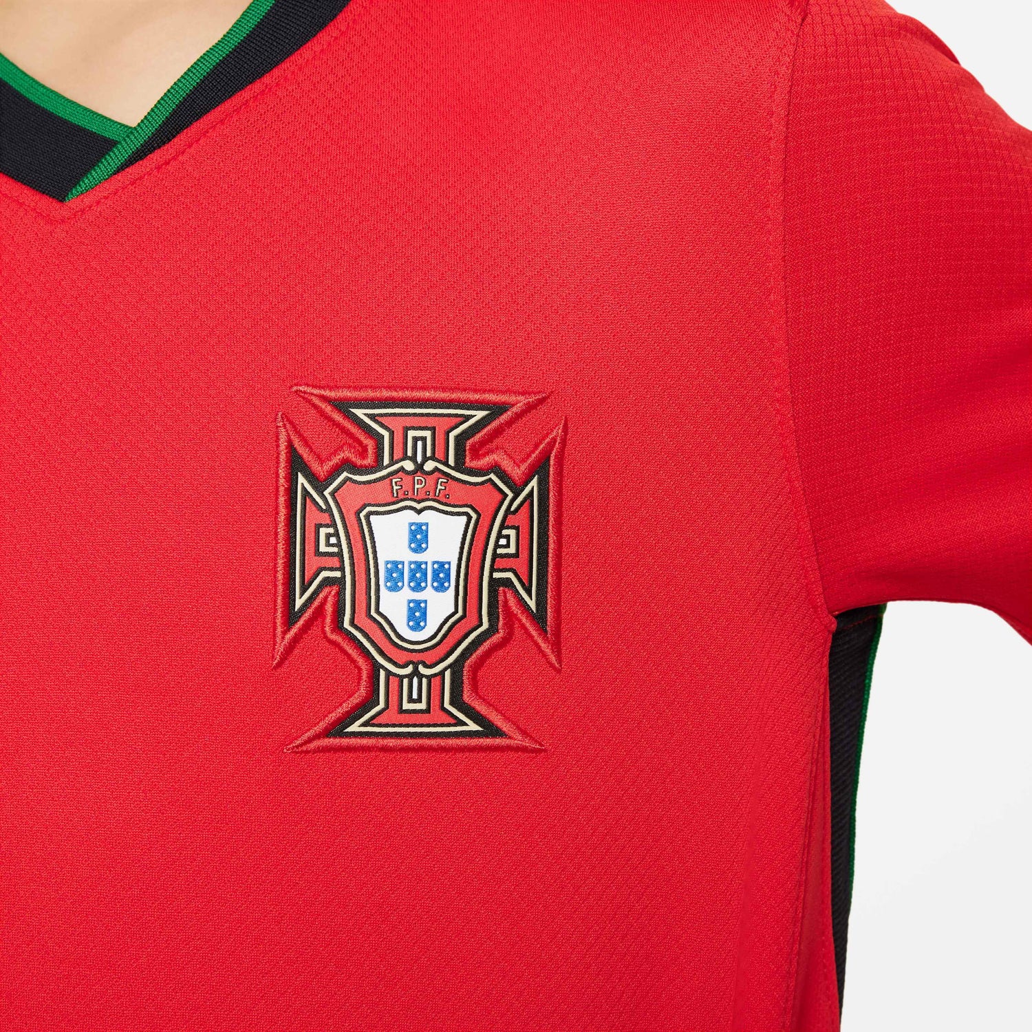 Nike 2024-25 Portugal Youth Stadium Home Jersey (Detail 3)