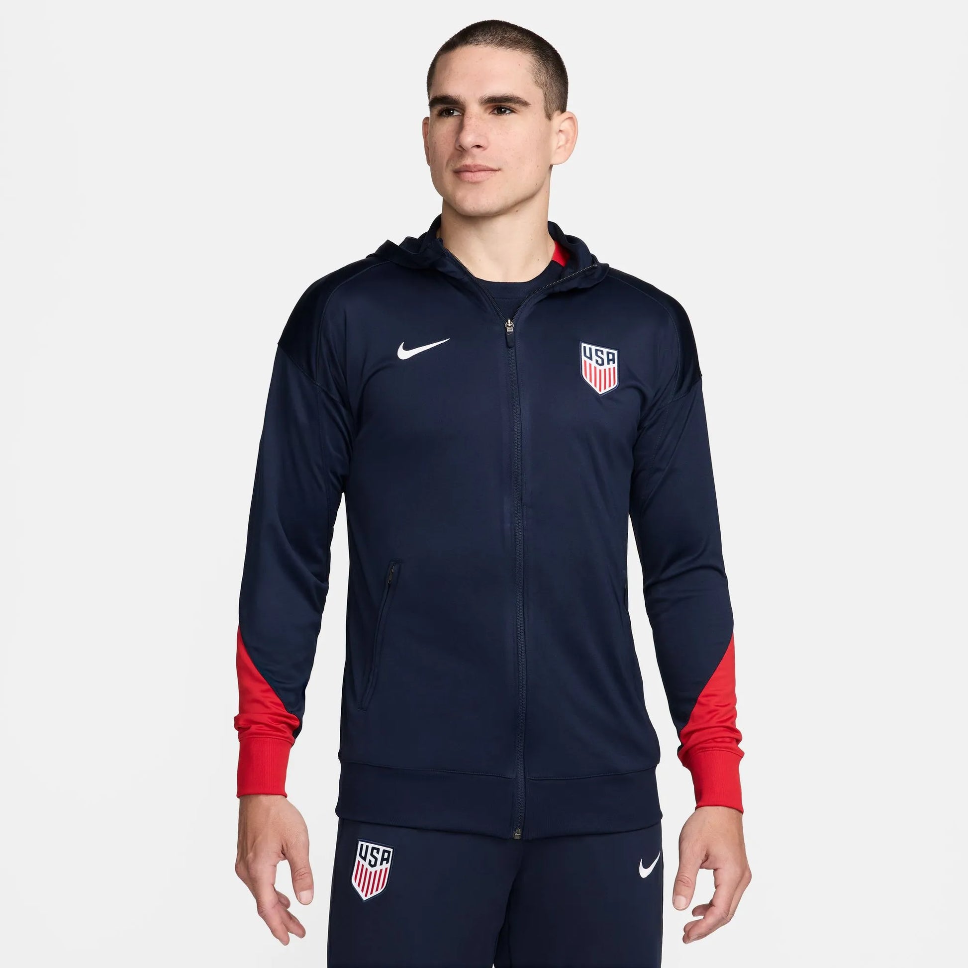 Nike 2024-25 USA Men's Strike Hoodie Track Jacket (Model - Front)