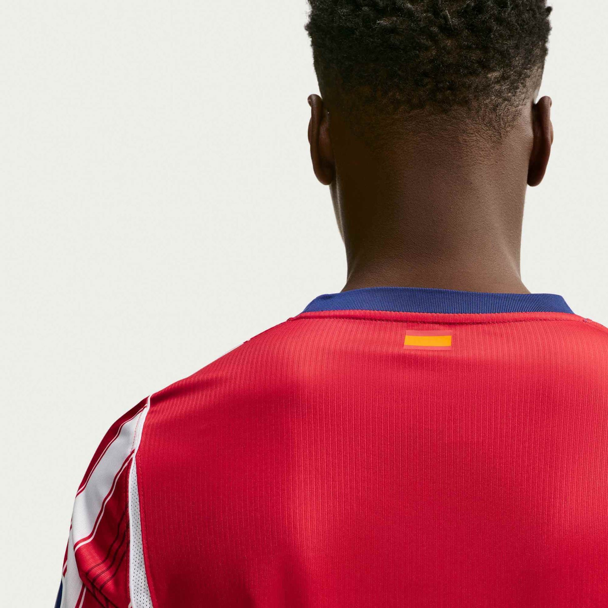 Nike 2025-26 Atletico Madrid Men's Stadium Home Long-Sleeve Soccer Jersey (Detail 1)