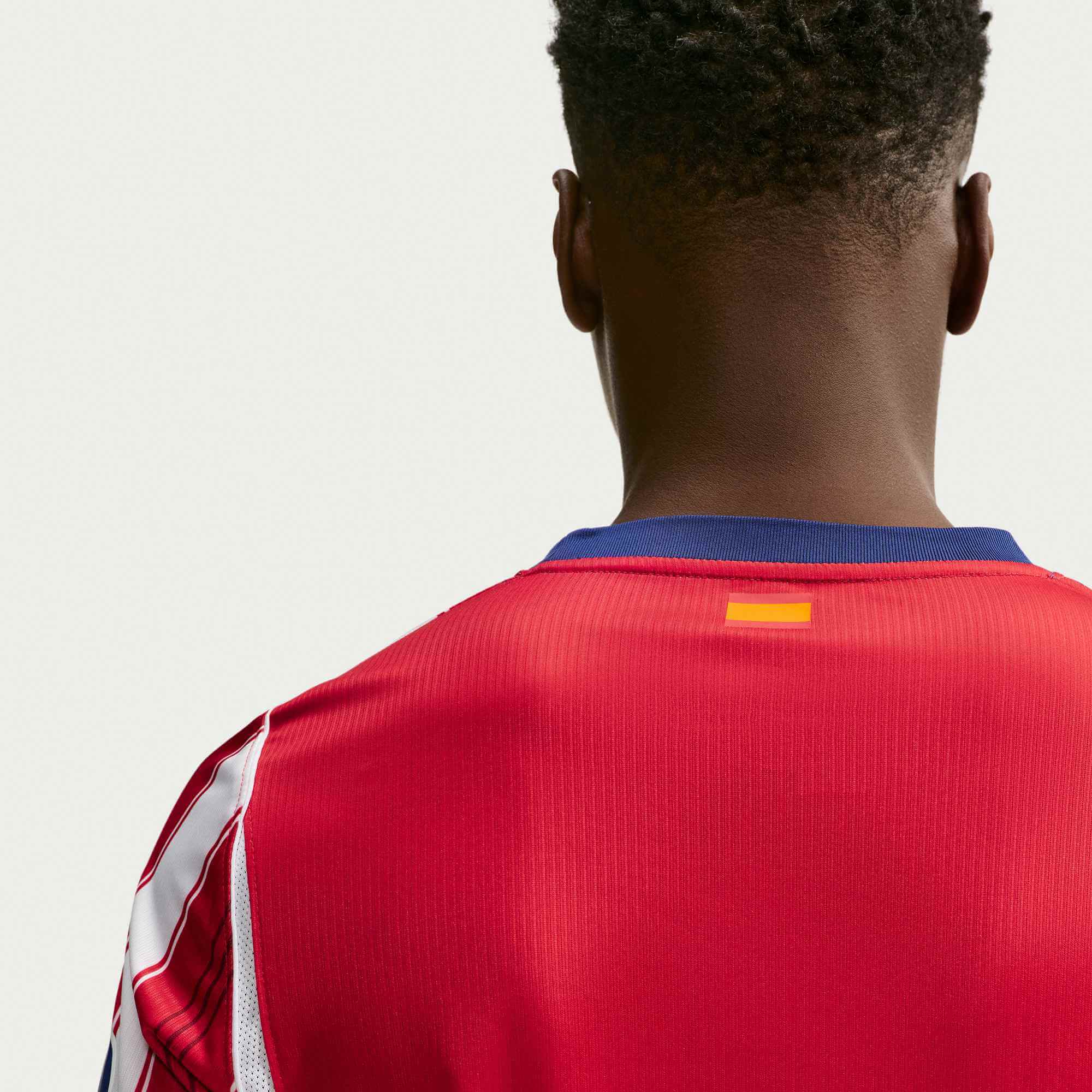 Nike 2025-26 Atletico Madrid Men's Stadium Home Long-Sleeve Soccer Jersey (Detail 1)