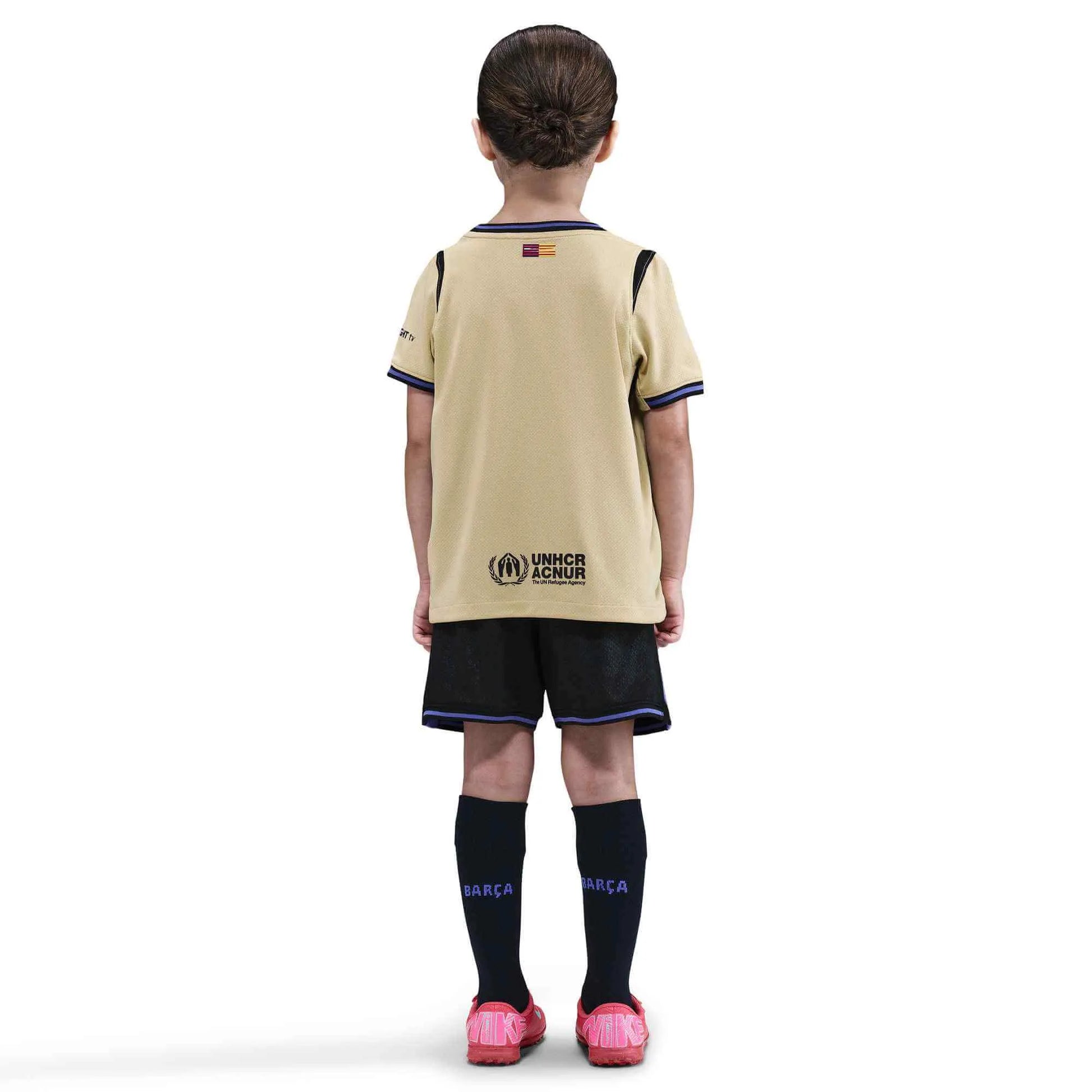 Nike 2025-26 Barcelona Little Kids' Stadium Away Kit (Model - Back)