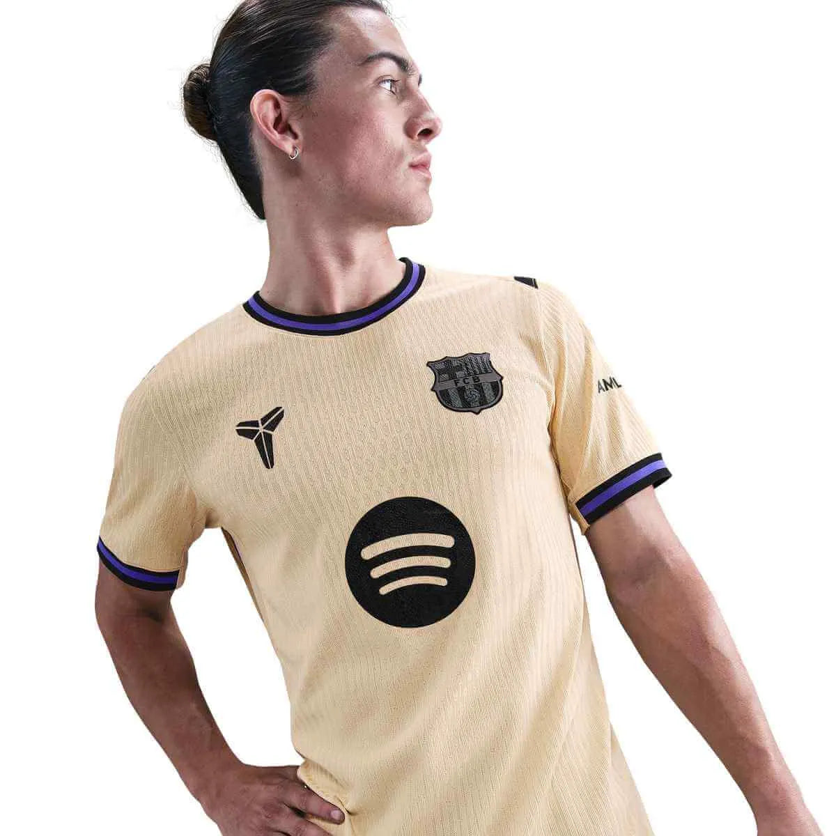Nike 2025-26 Barcelona Men's Authentic Away Soccer Jersey (Detail 1)