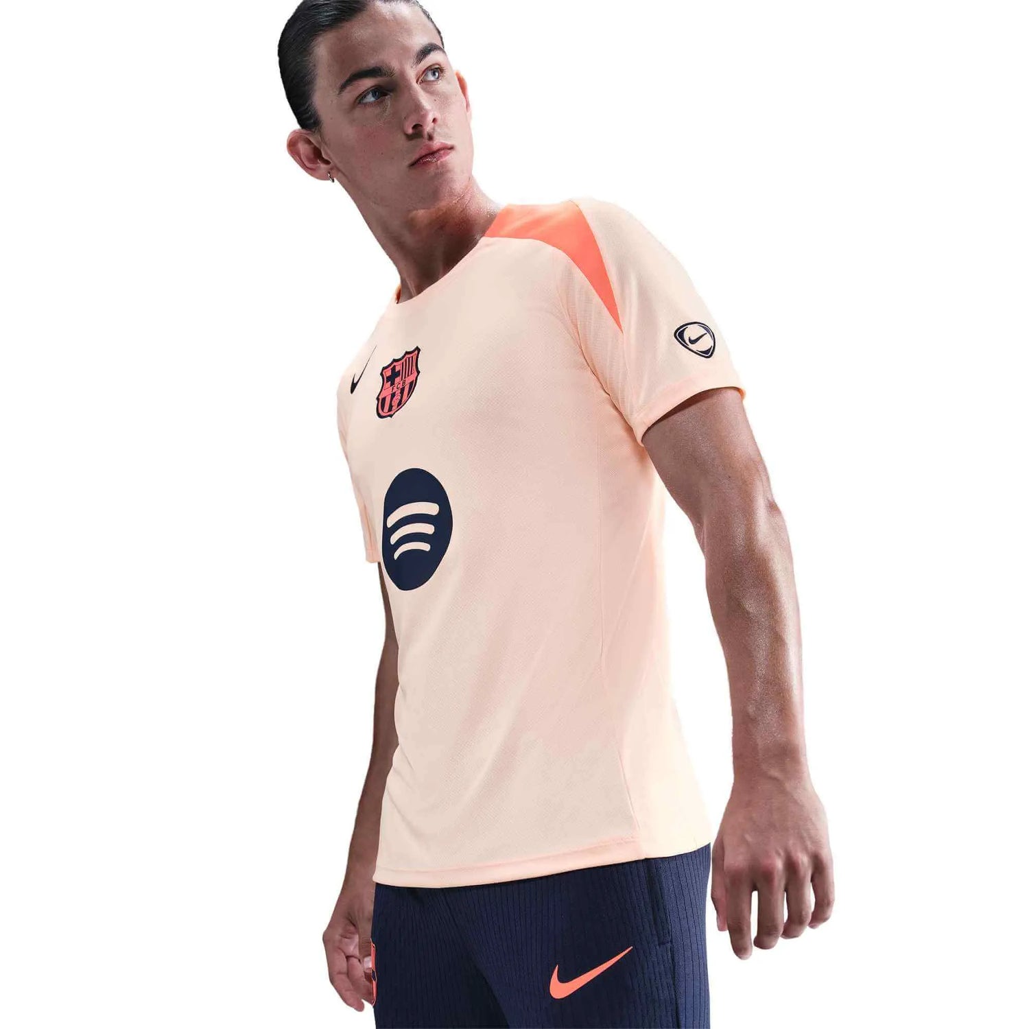 Nike 2025-26 Barcelona Men's DF Strike Top Crimson Tint/Crimson Tint/Bright Mango/Midnight Navy (Side)