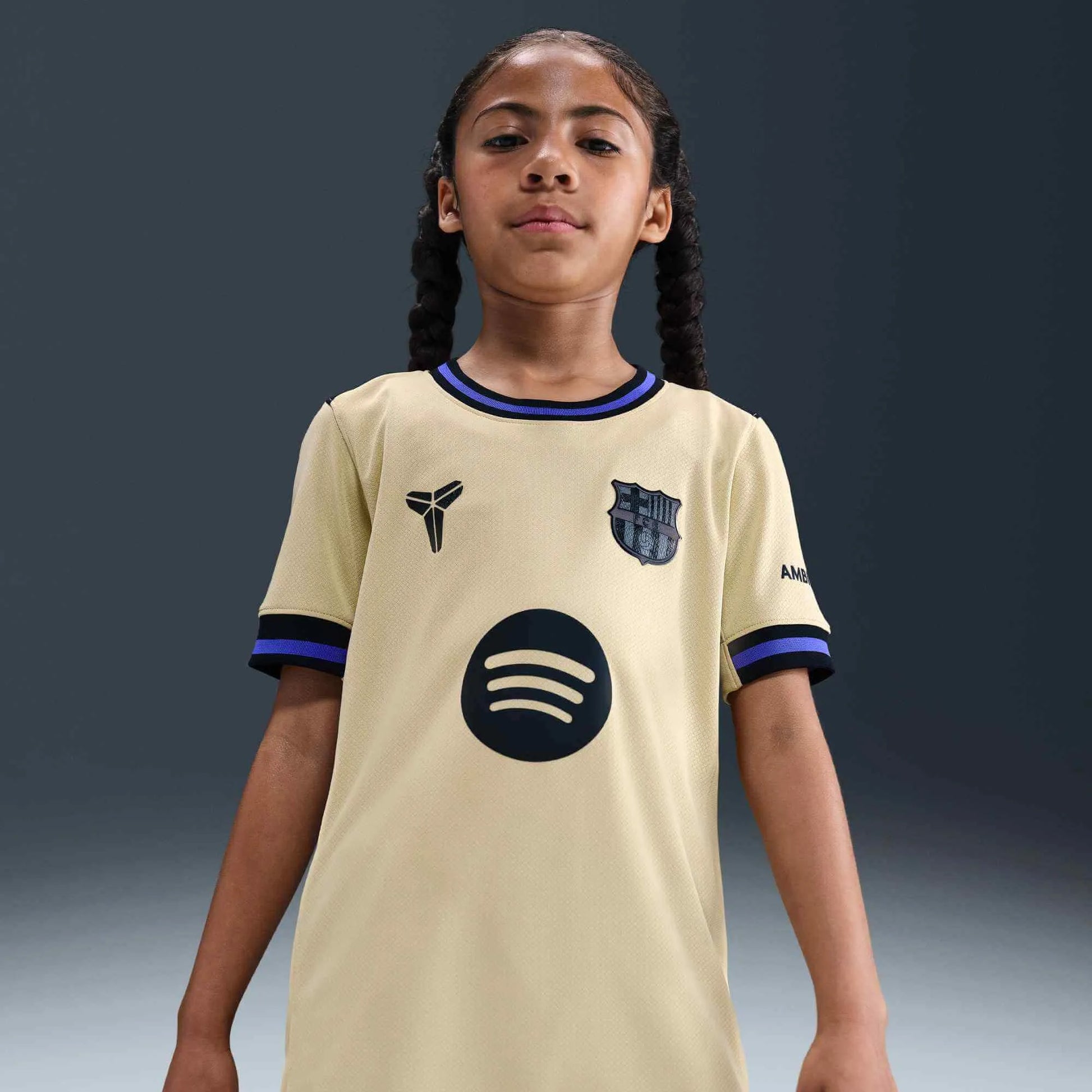 Nike 2025-26 Barcelona Youth Stadium Away Soccer Jersey (Detail 1)