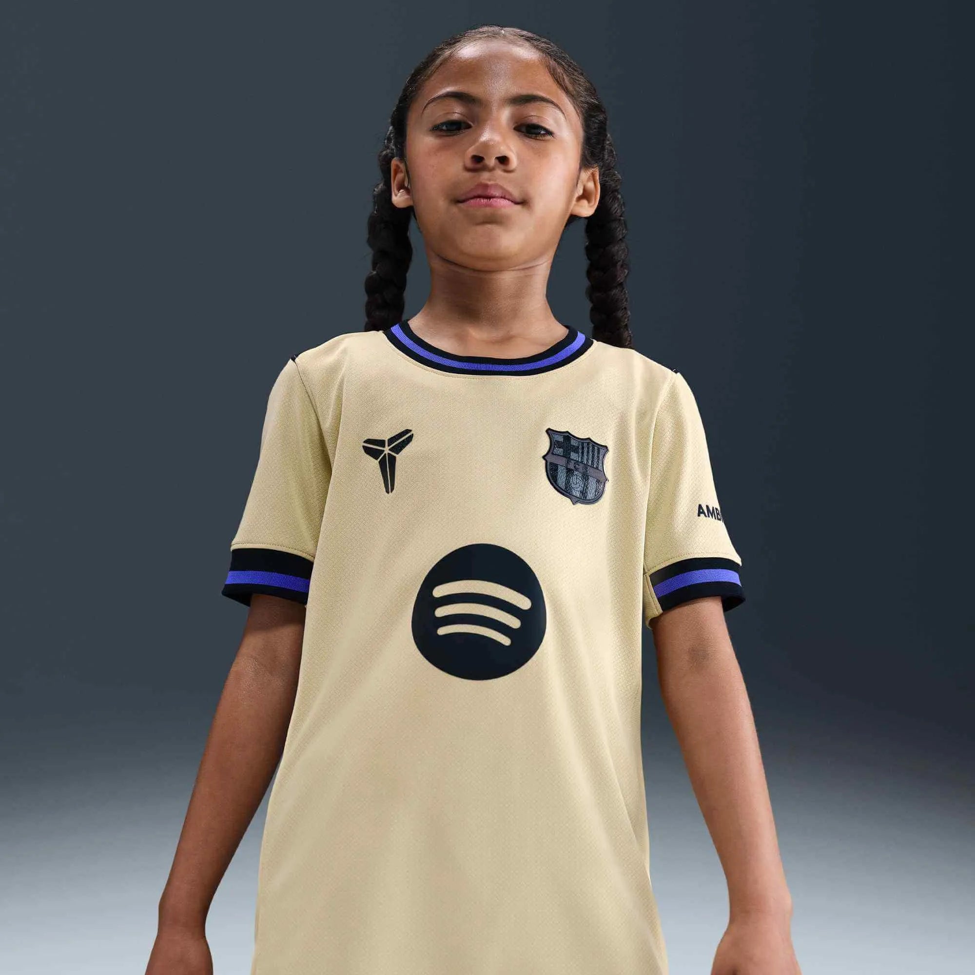 Nike 2025-26 Barcelona Youth Stadium Away Soccer Jersey (Detail 1)