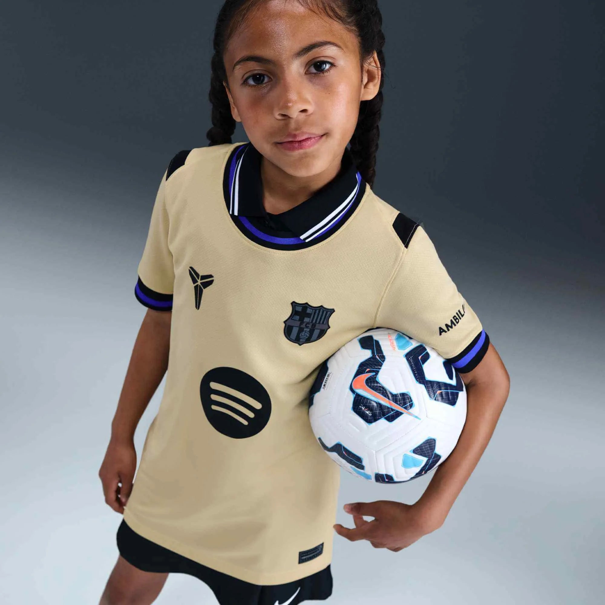Nike 2025-26 Barcelona Youth Stadium Away Soccer Jersey (Detail 2)