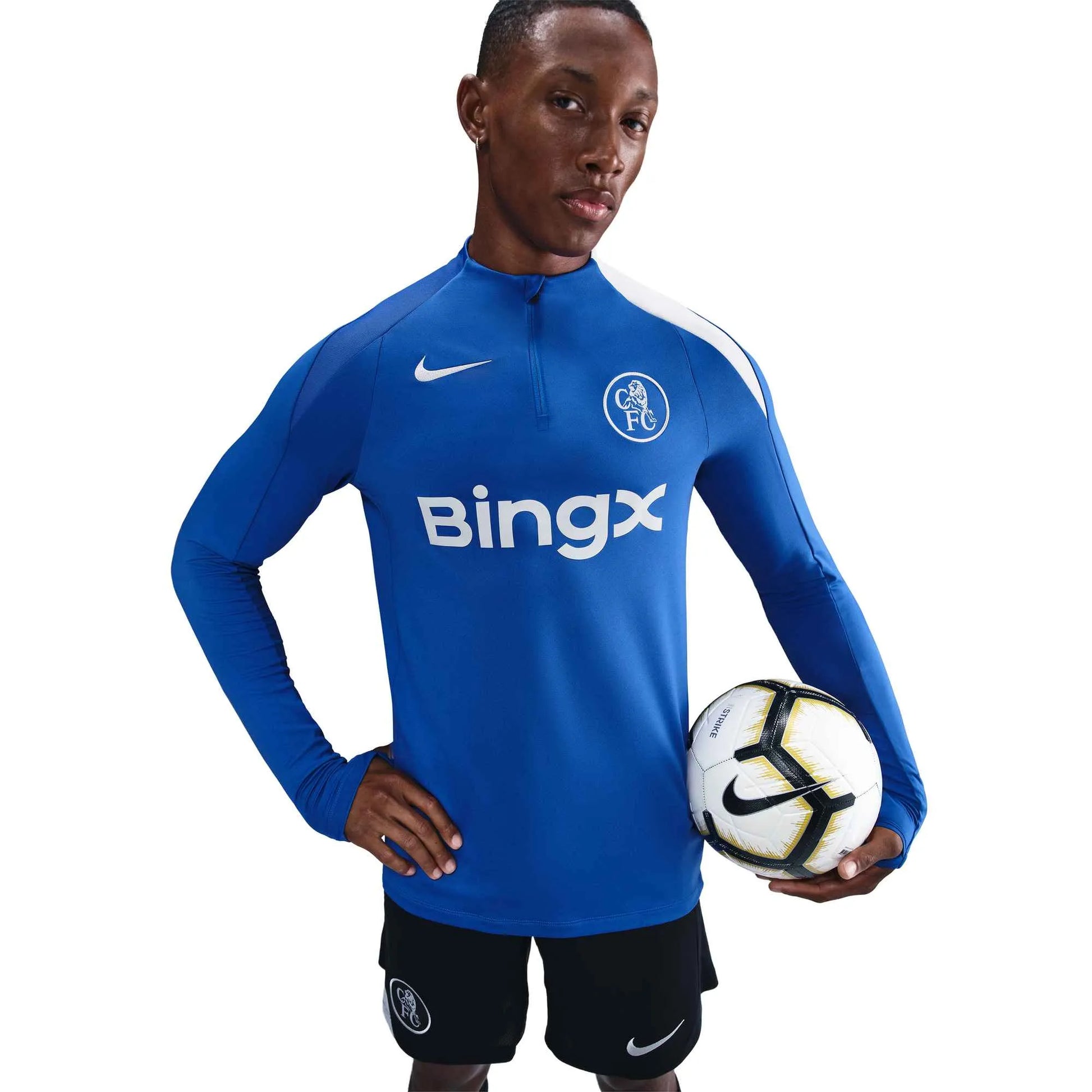 Nike 2025-26 Chelsea Men's DF Strike Drill Top Game Royal/Field Silver/Field Silver (Front)