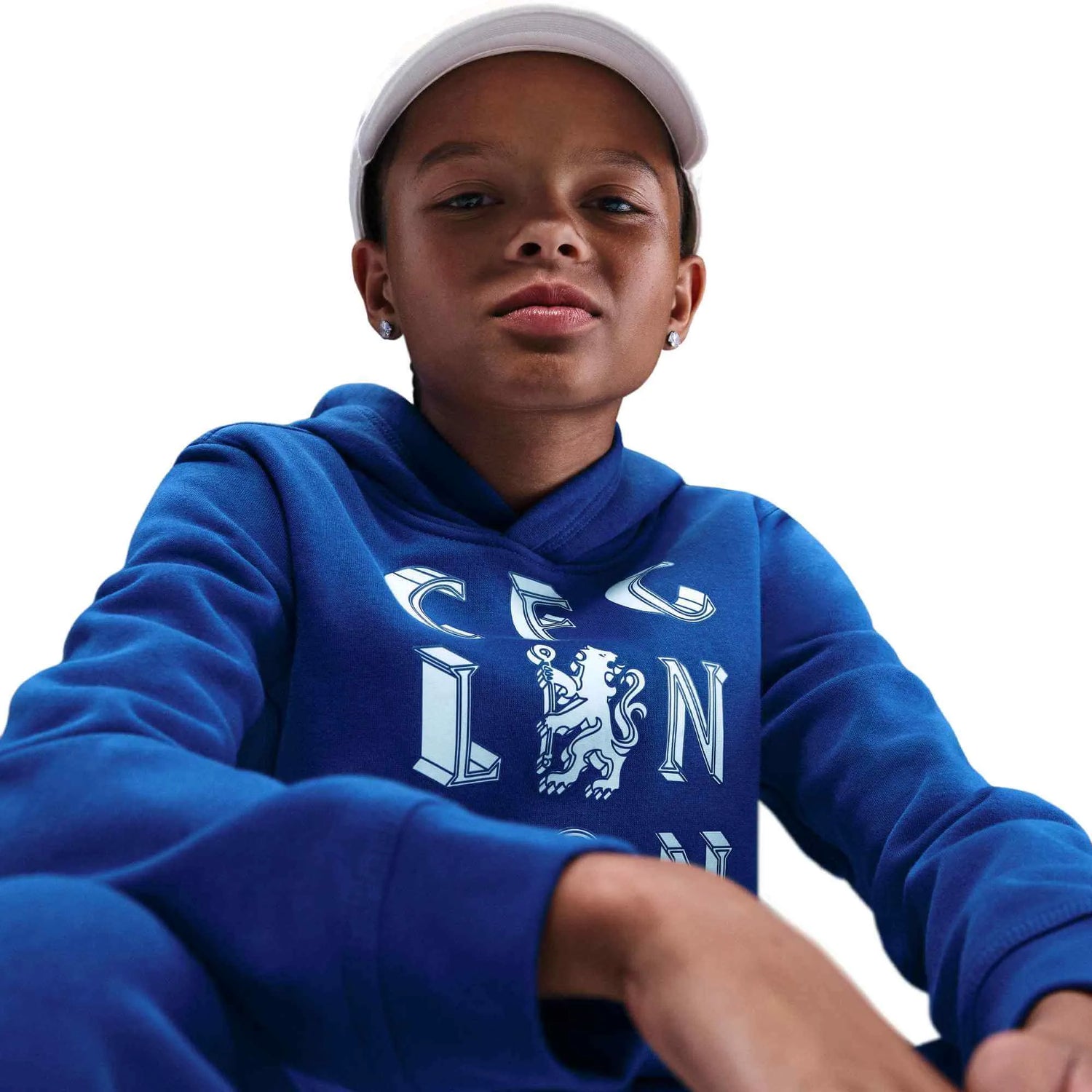 Nike 2025-26 Chelsea Youth Club Pullover Hoodie (Detail 1)