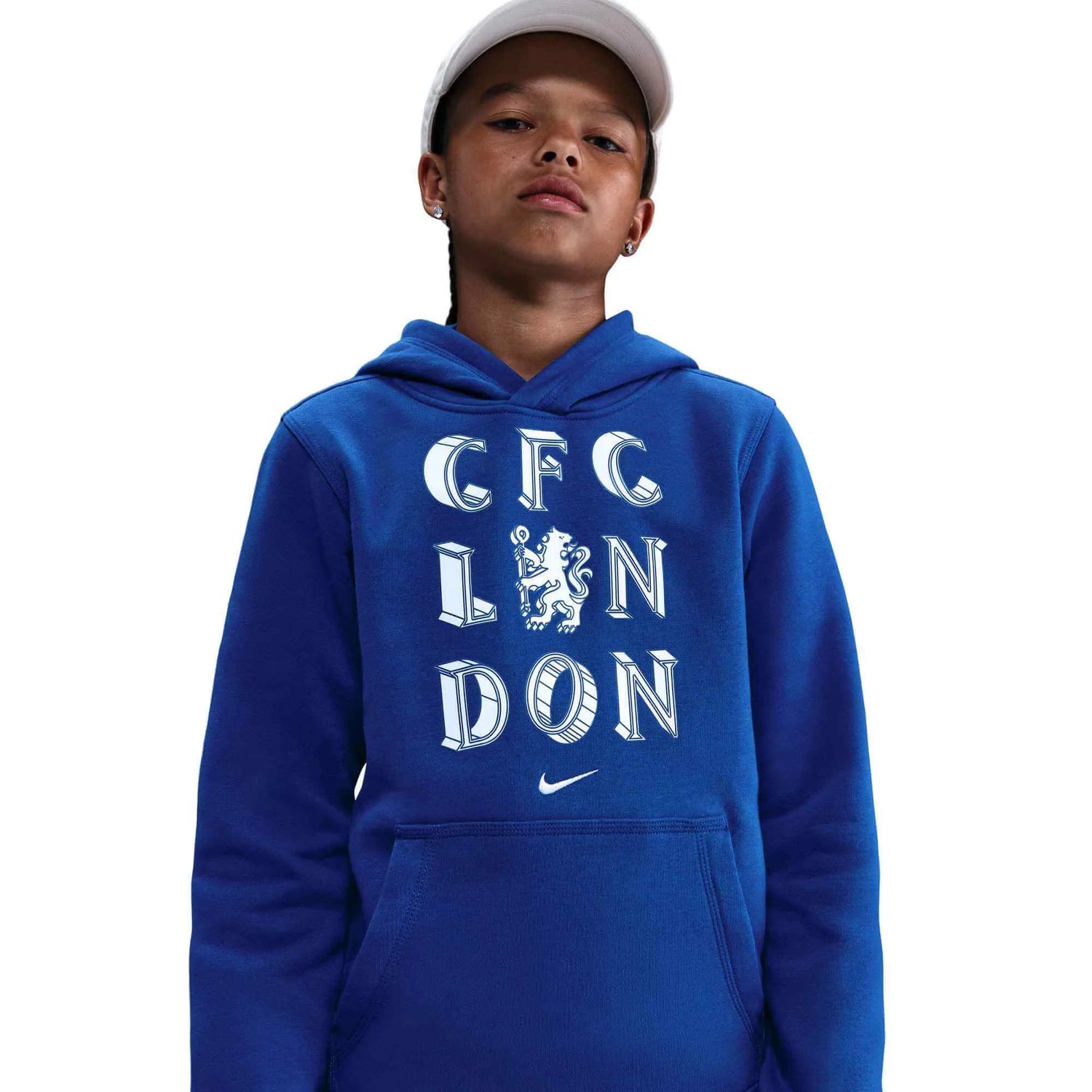 Nike 2025-26 Chelsea Youth Club Pullover Hoodie (Front)