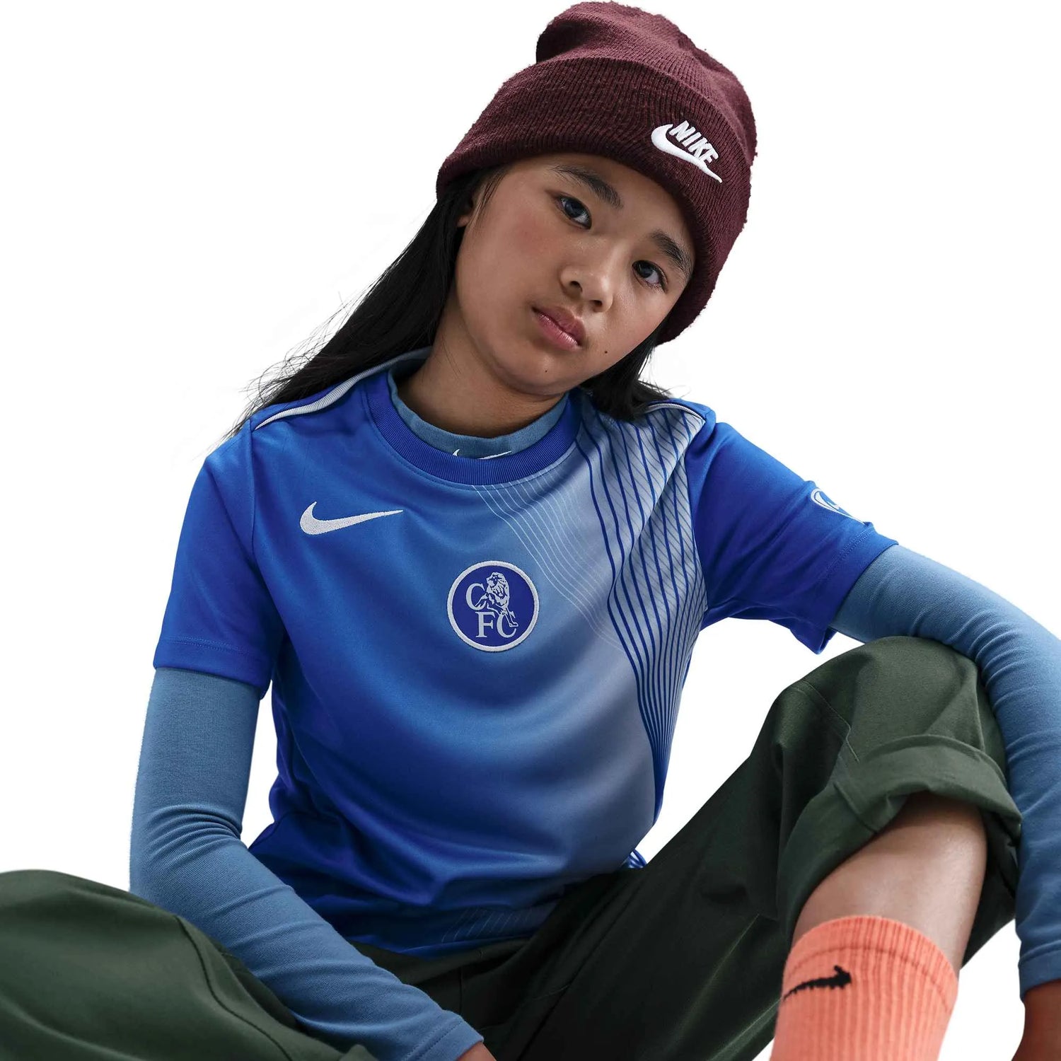 Nike 2025-26 Chelsea Youth DF Academy Pro Top Game Royal/Field Silver/Field Silver (Front)