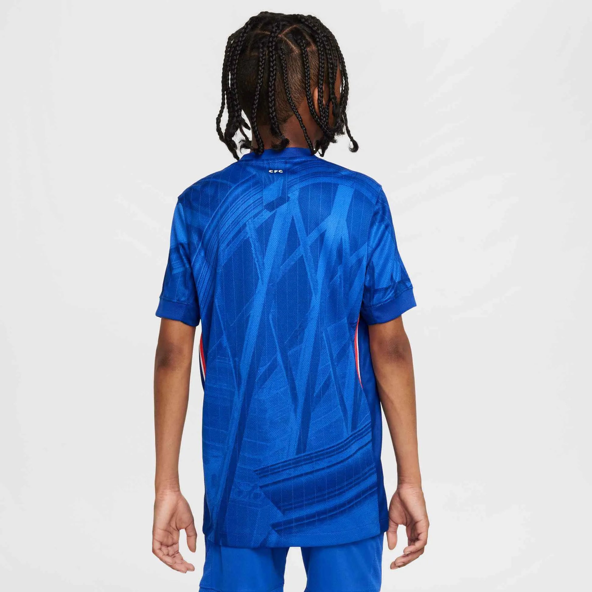 Nike 2025-26 Chelsea Youth Stadium Home Soccer Jersey (Model - Back)