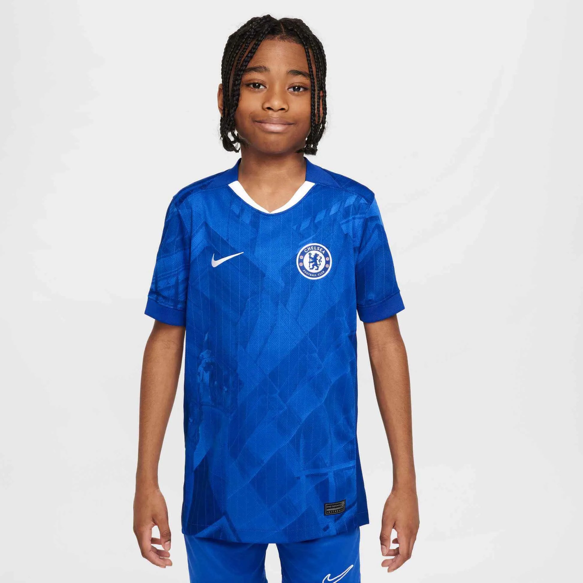 Nike 2025-26 Chelsea Youth Stadium Home Soccer Jersey (Model - Front)