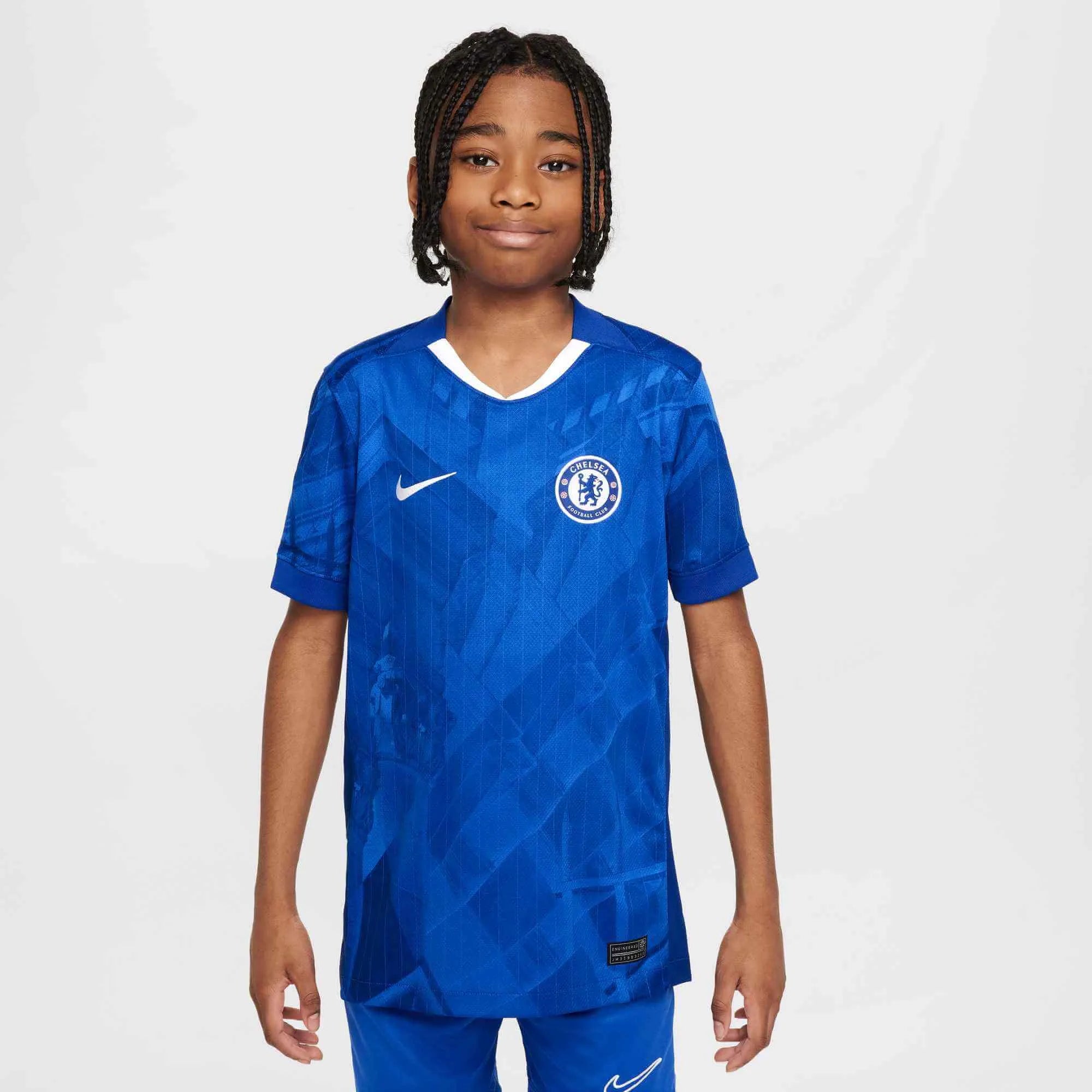Nike 2025-26 Chelsea Youth Stadium Home Soccer Jersey (Model - Front)