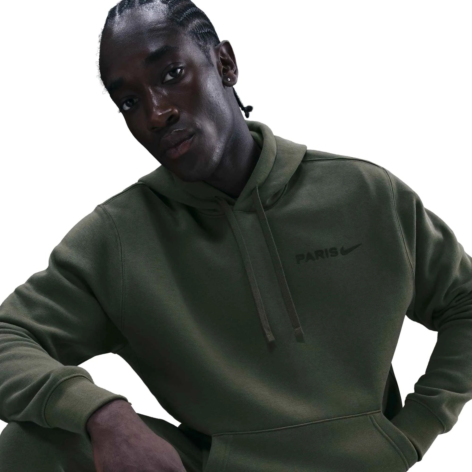 Nike 2025-26 PSG Men's Club Fleece Pullover Hoodie (Detail 2)