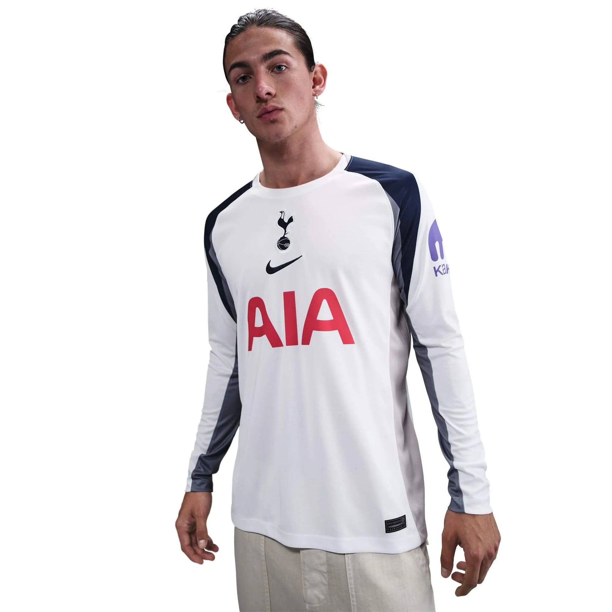 Nike 2025-26 Tottenham Men's Stadium Home Long-Sleeve Soccer Jersey (Detail 1)