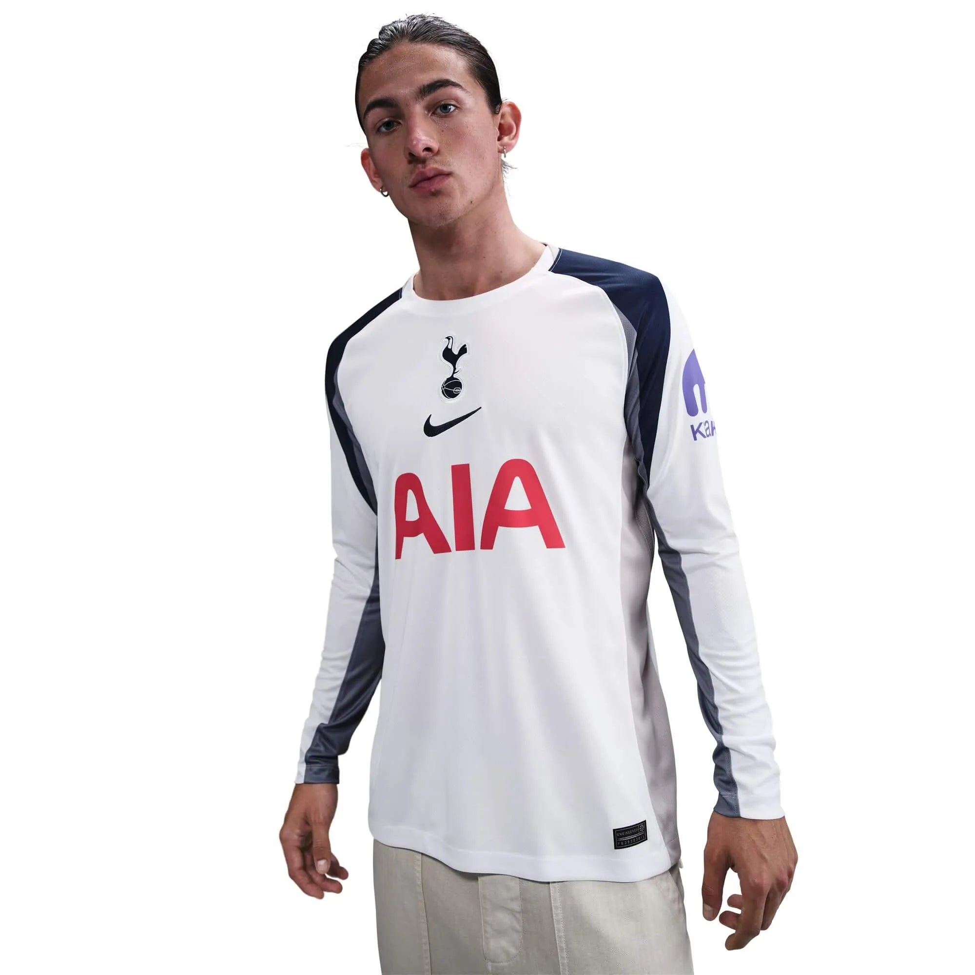 Nike 2025-26 Tottenham Men's Stadium Home Long-Sleeve Soccer Jersey (Detail 1)