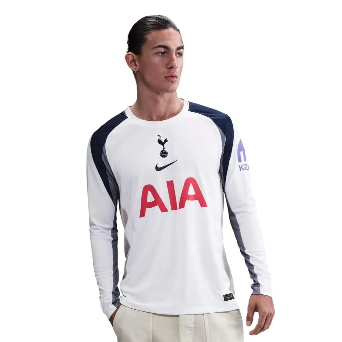 Nike 2025-26 Tottenham Men's Stadium Home Long-Sleeve Soccer Jersey (Model - Front)