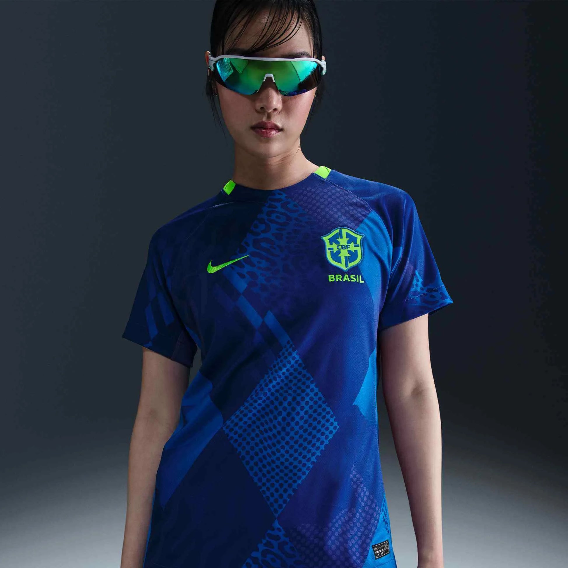 Nike 2025 Brazil Women's Stadium Away Soccer Jersey (Model - Front)