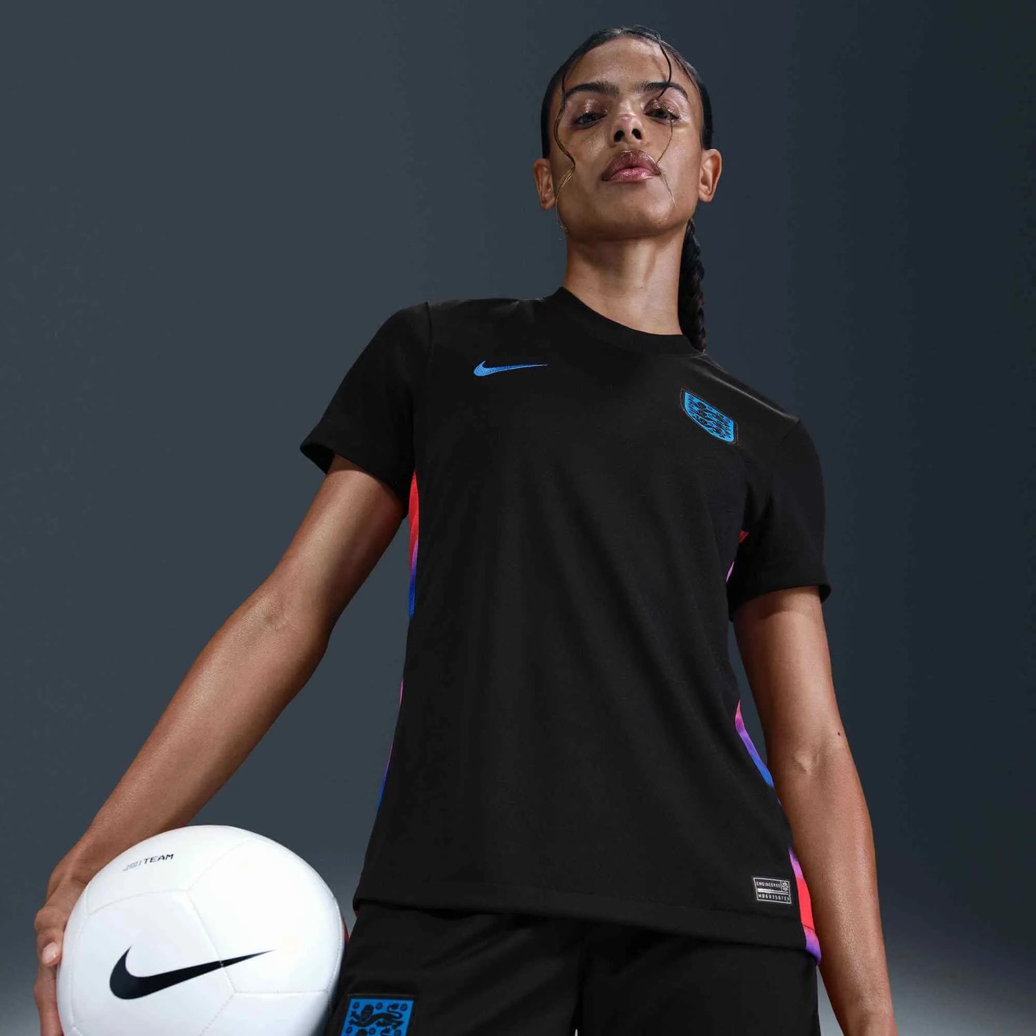 Nike 2025 England Women's Stadium Away Soccer Jersey (Model - Front)