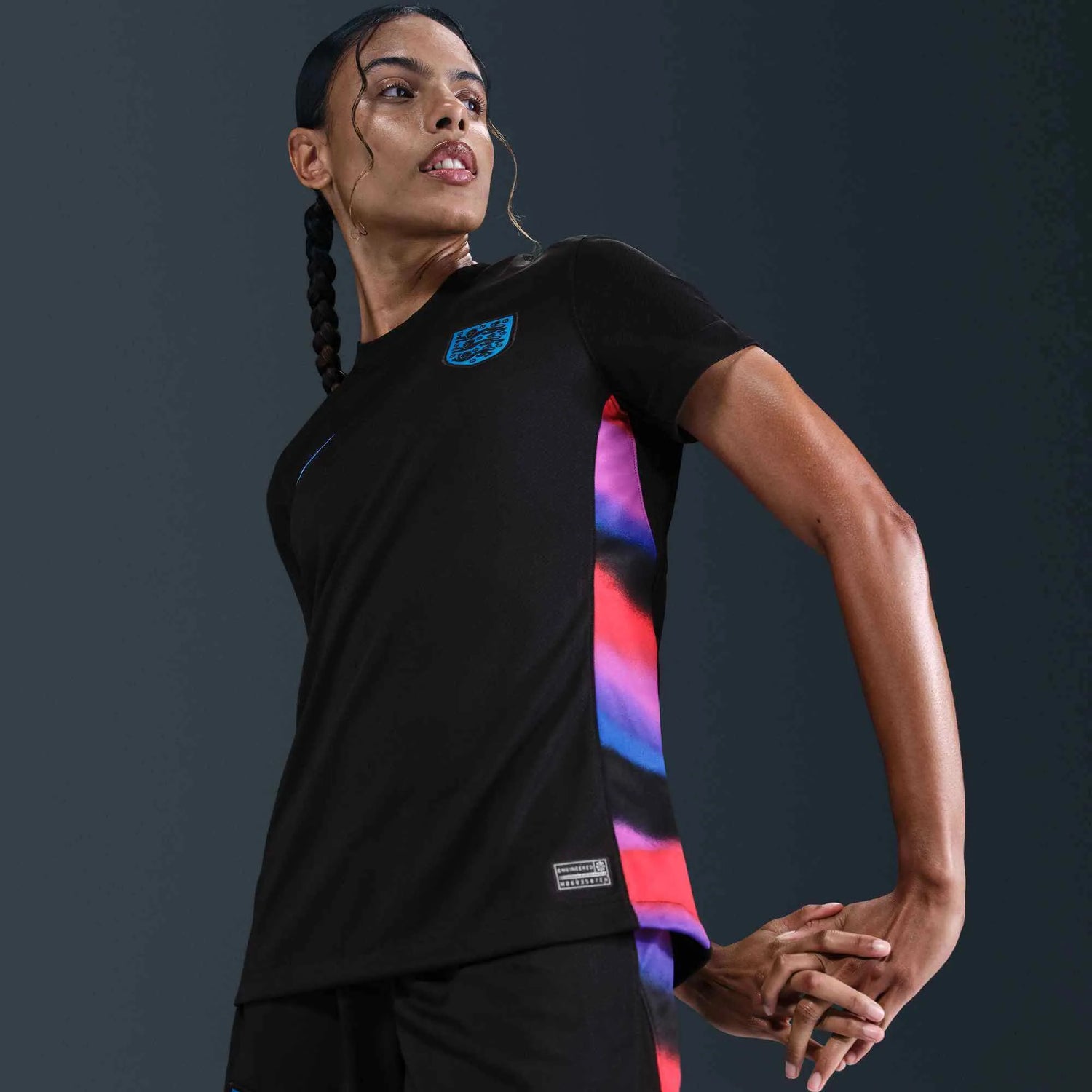 Nike 2025 England Women's Stadium Away Soccer Jersey (Model - Side)