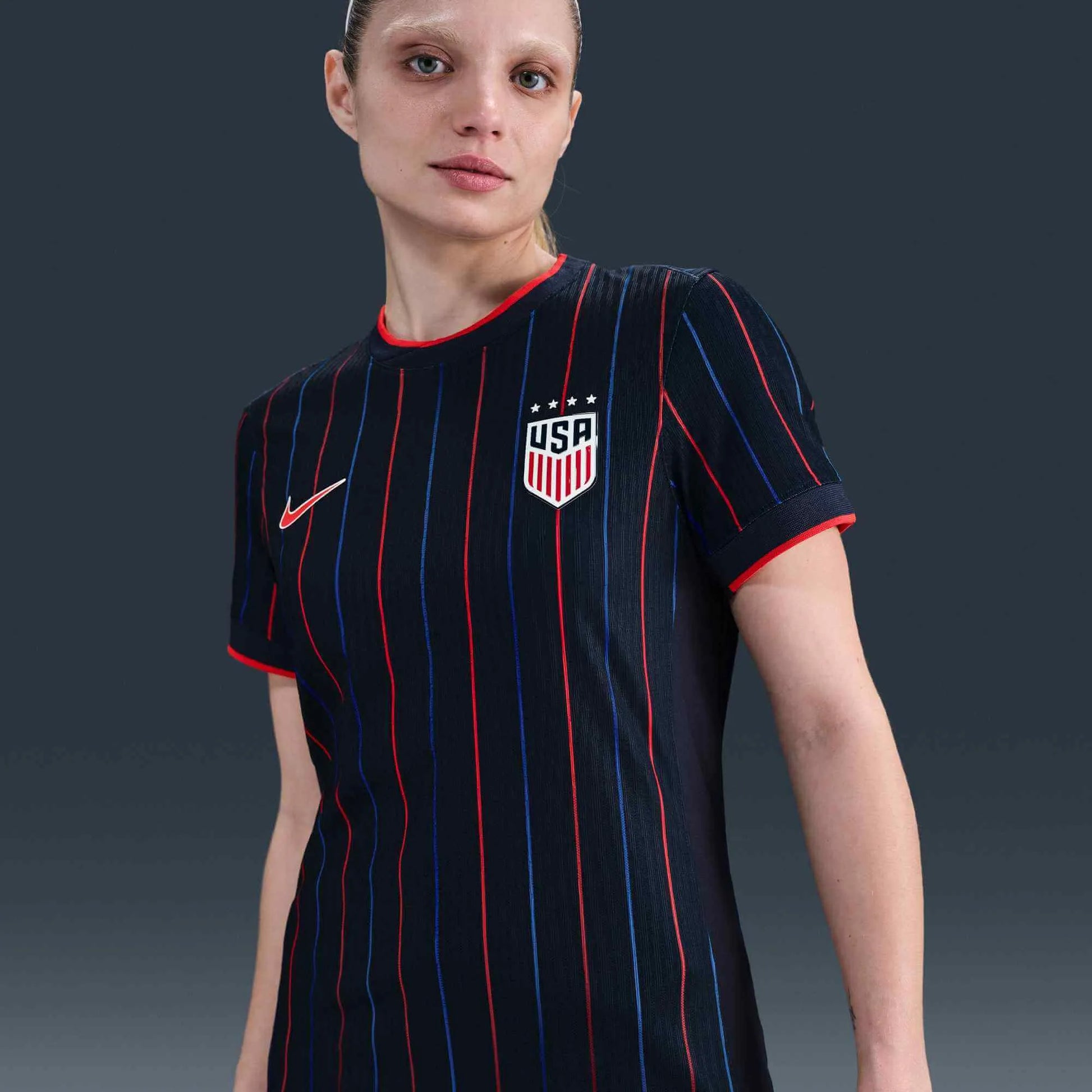 Nike 2025 USA Women's 4-Star Authentic Away Soccer Jersey (Front)