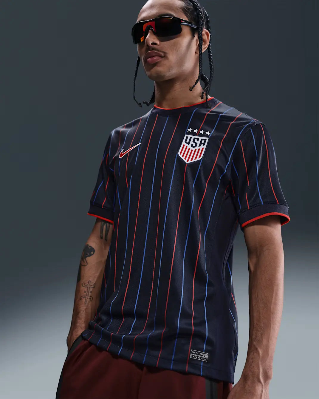 Nike 2025 USA Women's (Men's Cut) Stadium Away Soccer Jersey (Detail 1)