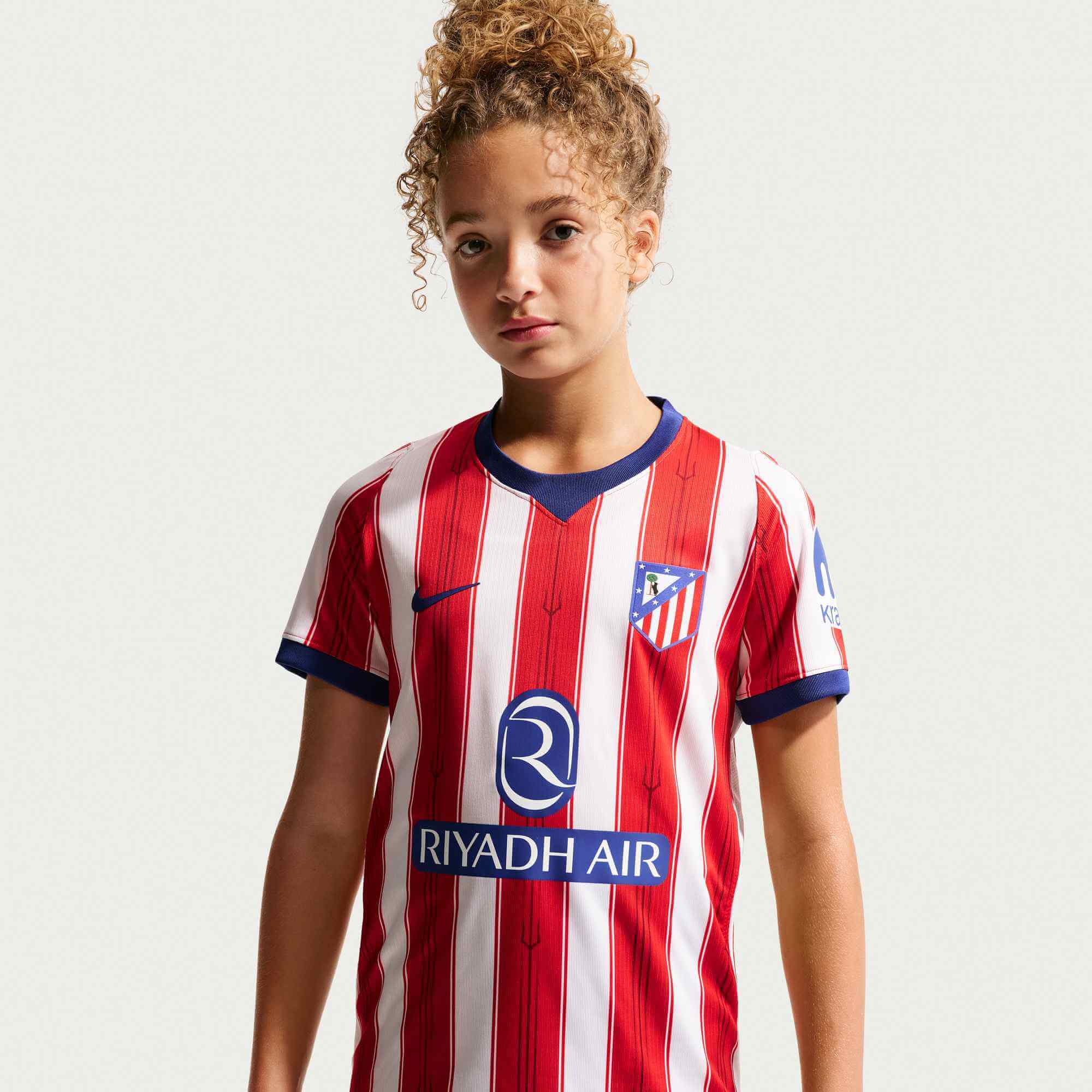 Nike 2026-27 Atletico Madrid Youth Stadium Home Soccer Jersey (Detail 1)