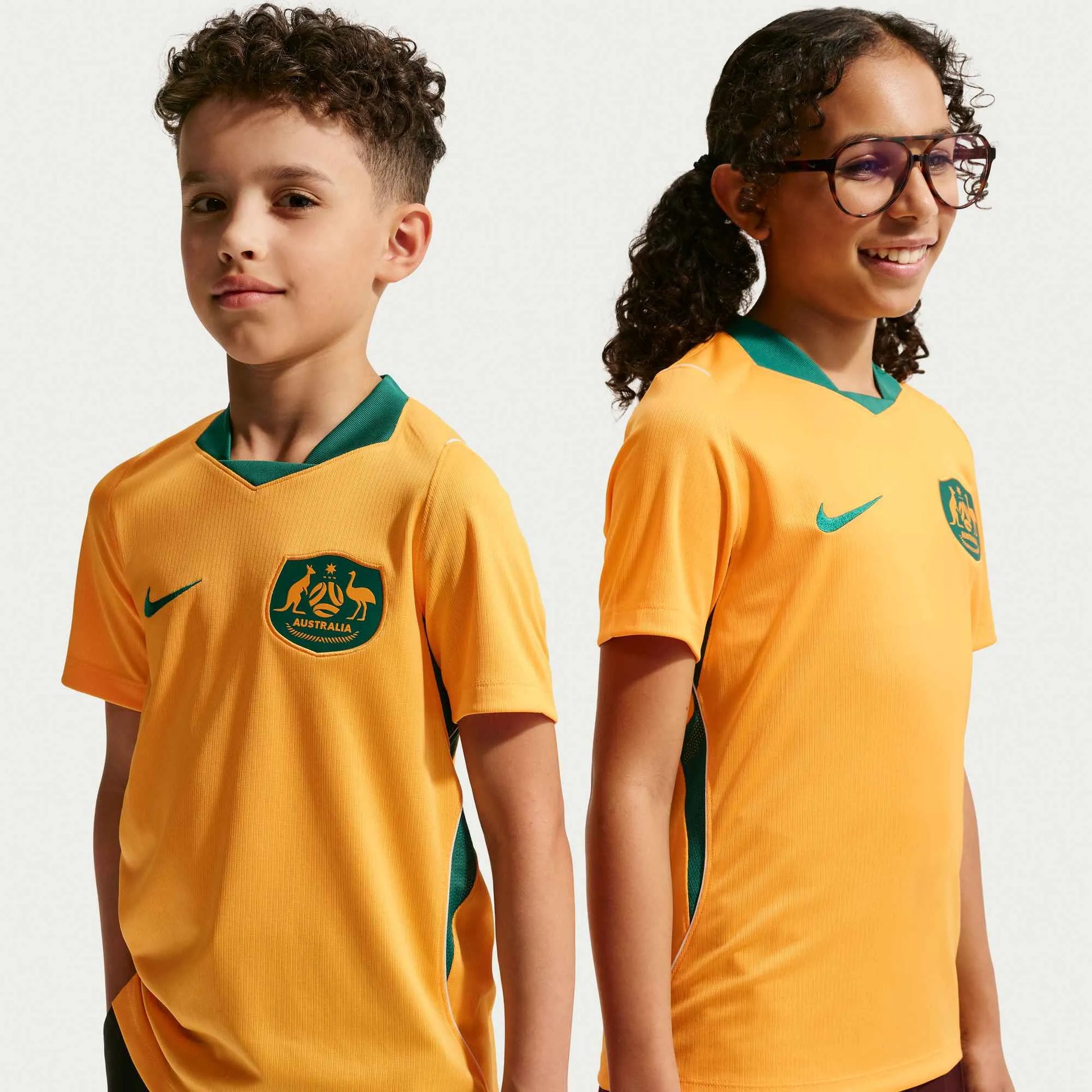 Nike 2026-27 Australia Youth Stadium Home Soccer Jersey (Models - Front)