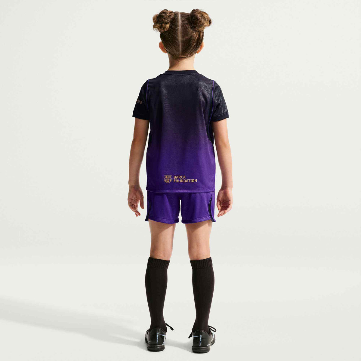 Nike 2026-27 Barcelona Little Kid's Stadium Away Kit (Model - Back)