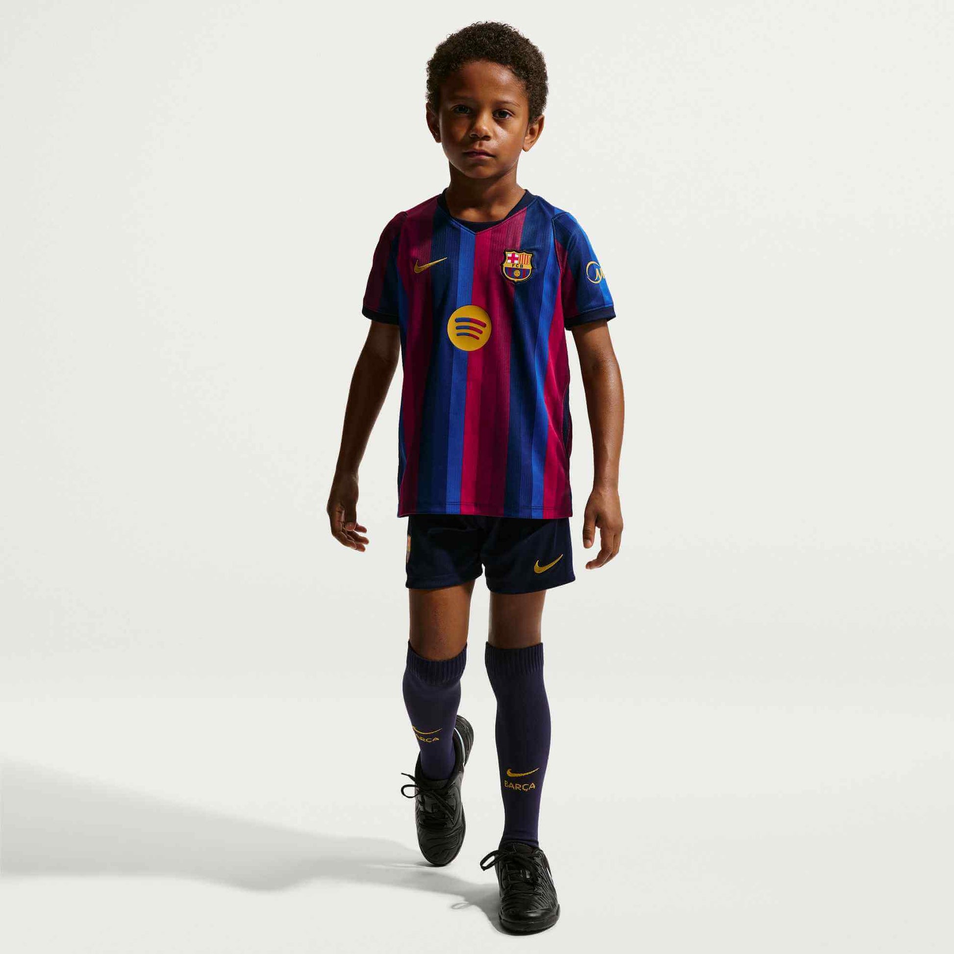 Nike 2026-27 Barcelona Little Kids' Stadium Home Kit (Model - Front)