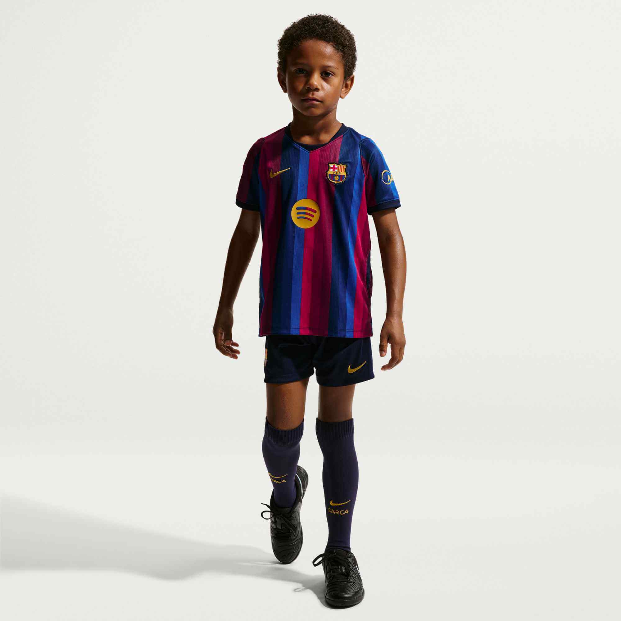 Nike 2026-27 Barcelona Little Kids' Stadium Home Kit (Model - Front)