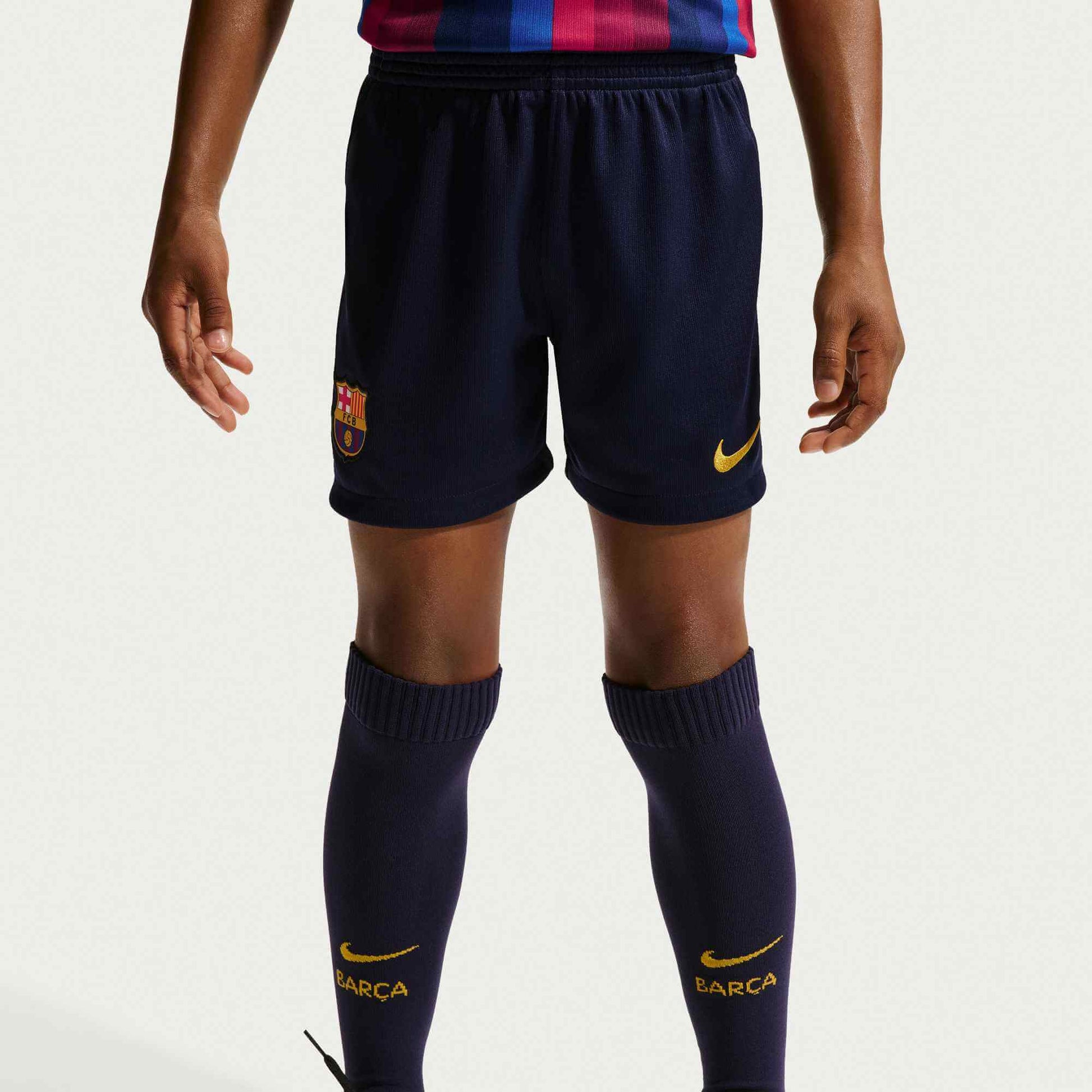 Nike 2026-27 Barcelona Little Kids' Stadium Home Kit (Shorts - Front)