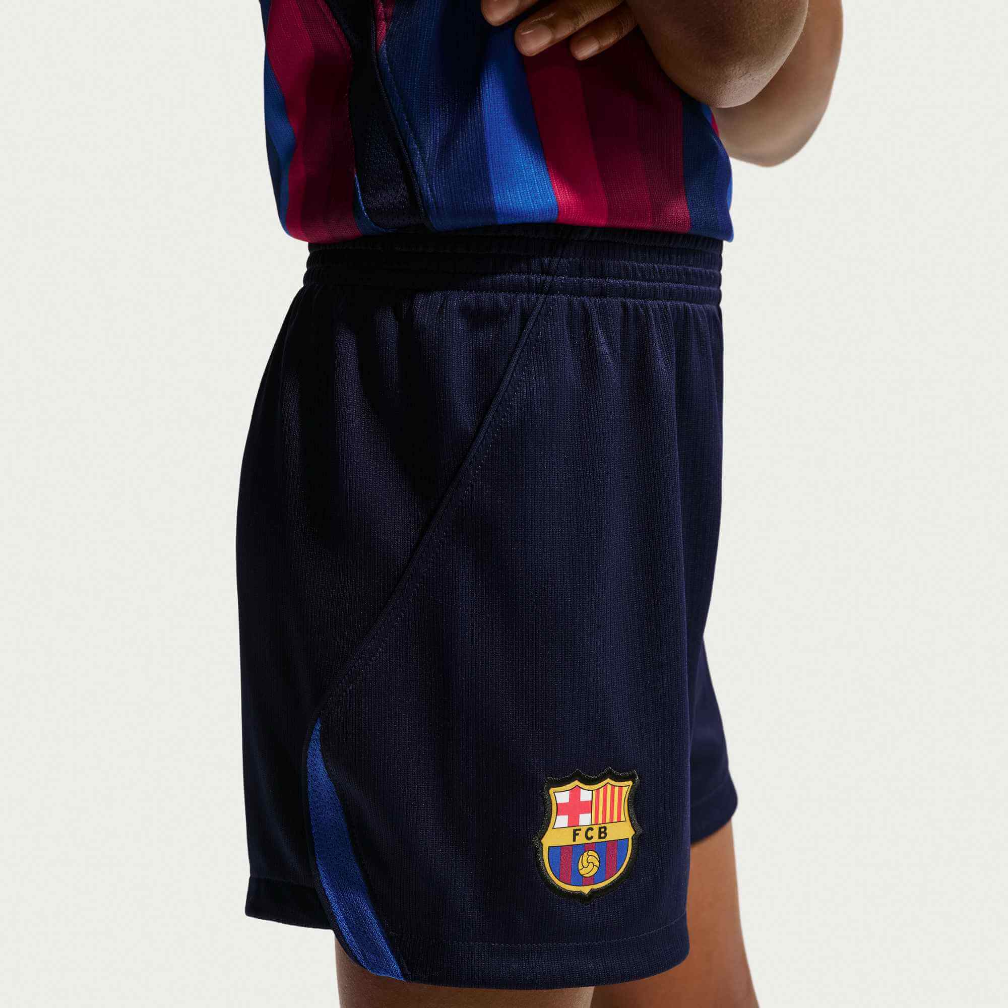 Nike 2026-27 Barcelona Little Kids' Stadium Home Kit (Shorts - Side)