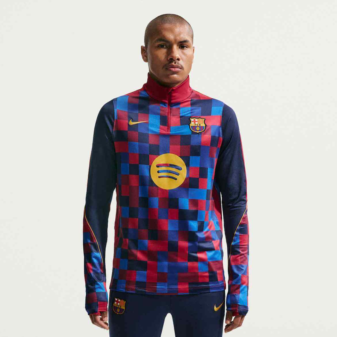 Nike 2026-27 Barcelona Men's Home Pre-Match Strike Drill Top (Model - Front)
