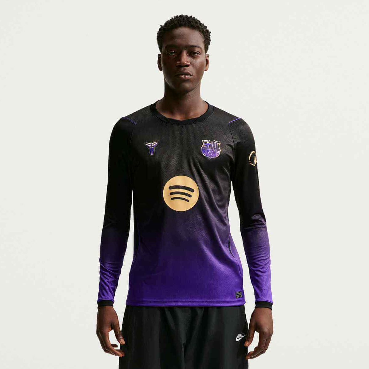 Nike 2026-27 Barcelona Men's Stadium Away Long-Sleeve Soccer Jersey (Model - Front)