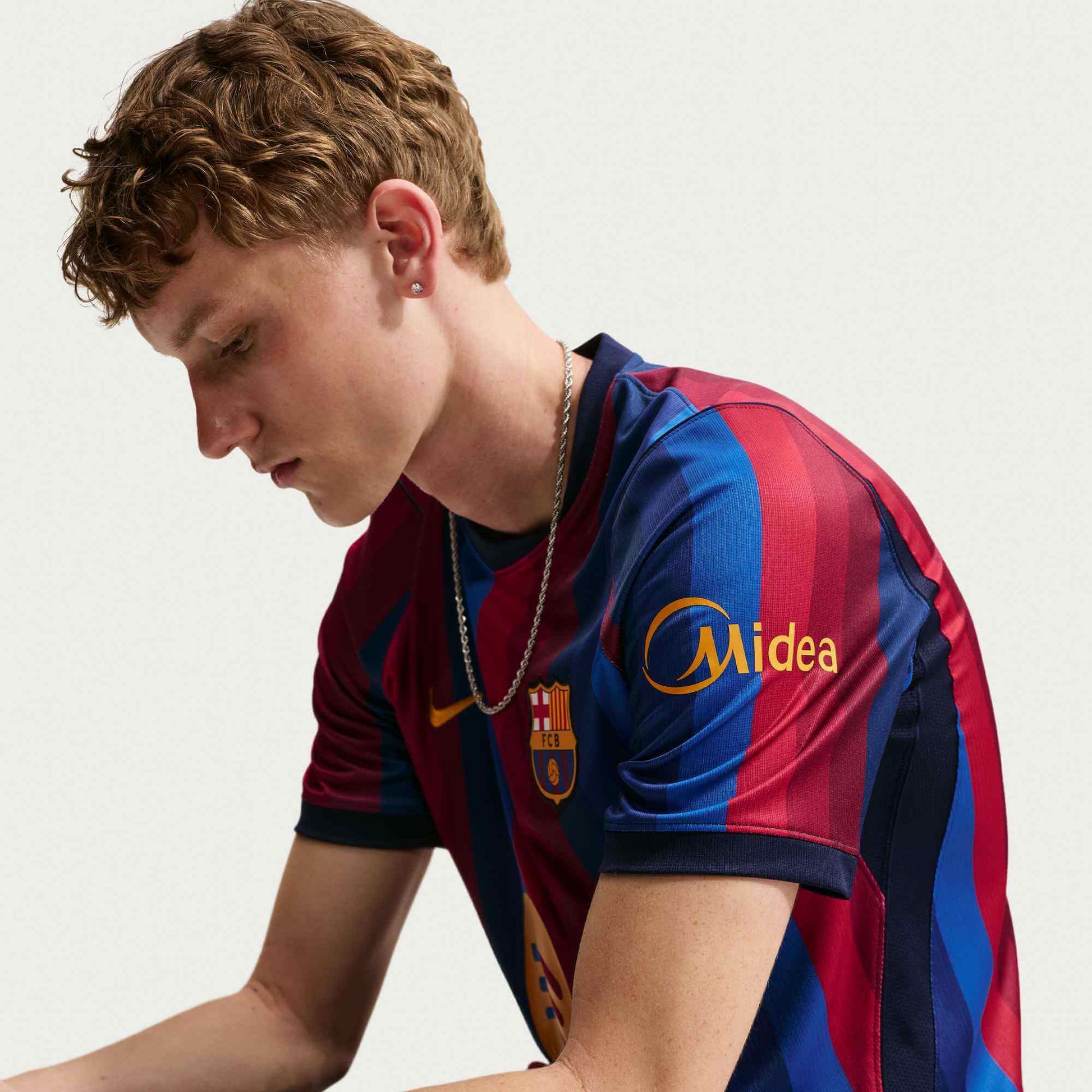 Nike 2026-27 Barcelona Men's Stadium Home Soccer Jersey (Detail 3)