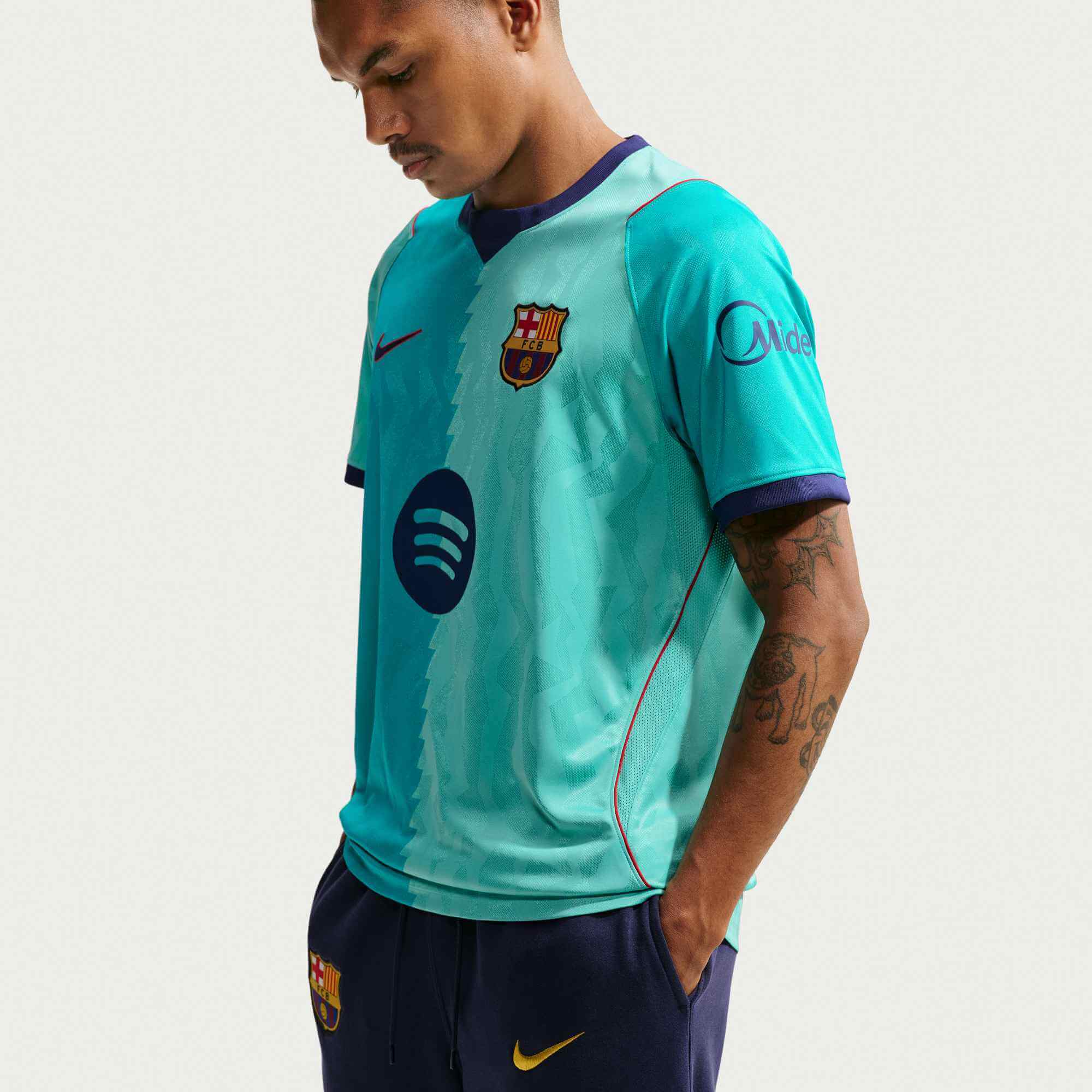 Nike 2026-27 Barcelona Men's Stadium Third Soccer Jersey (Model - Side)