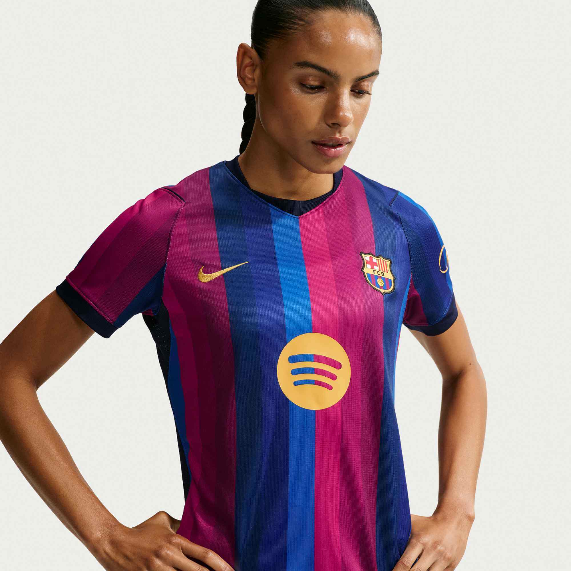Nike 2026-27 Barcelona Women's Stadium Home Soccer Jersey (Detail 1)