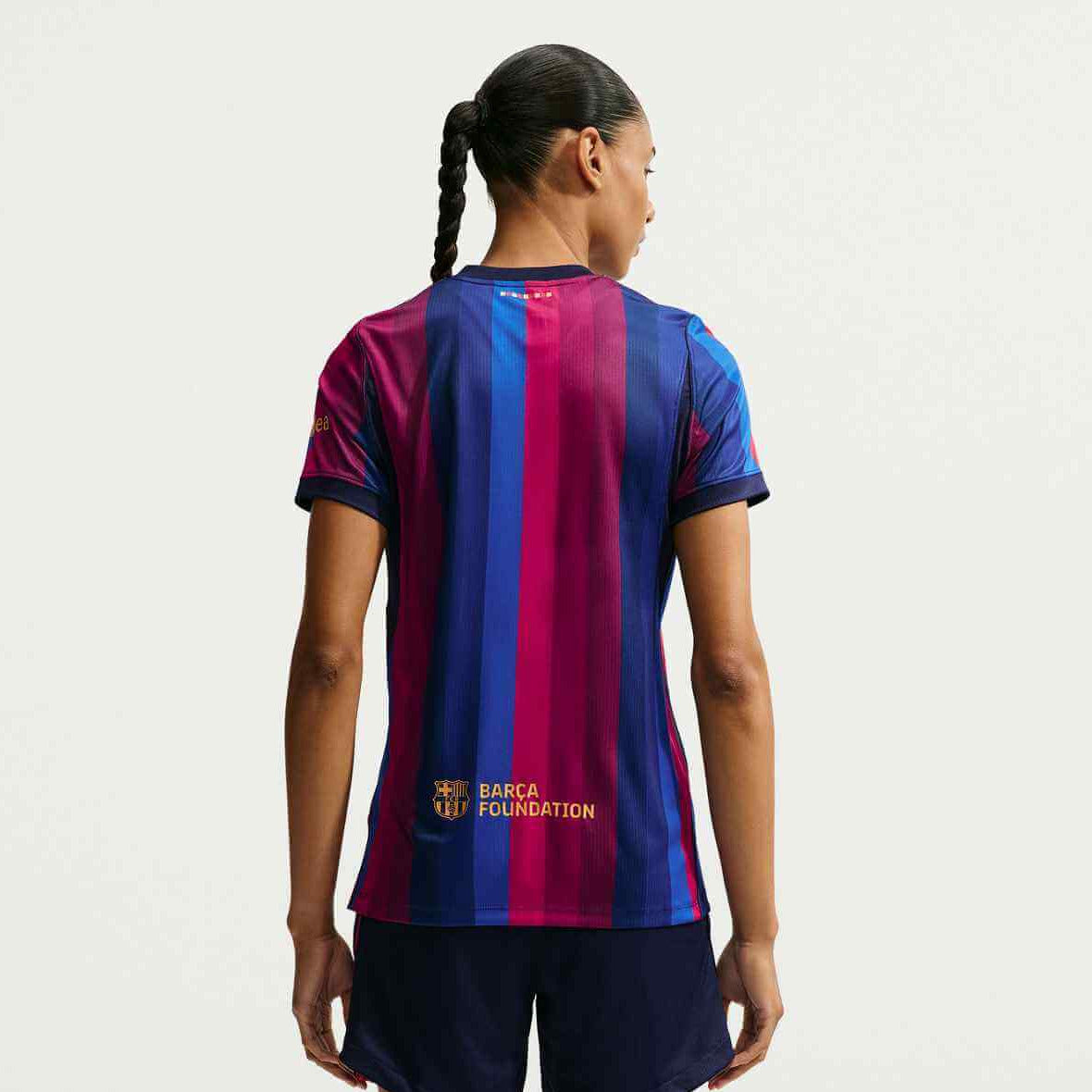 Nike 2026-27 Barcelona Women's Stadium Home Soccer Jersey (Model - Back)