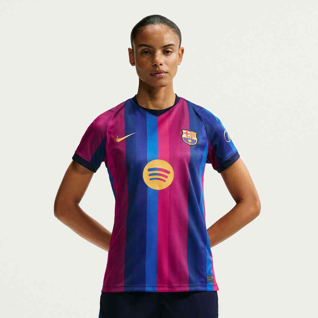 Nike 2026-27 Barcelona Women's Stadium Home Soccer Jersey (Model - Front)