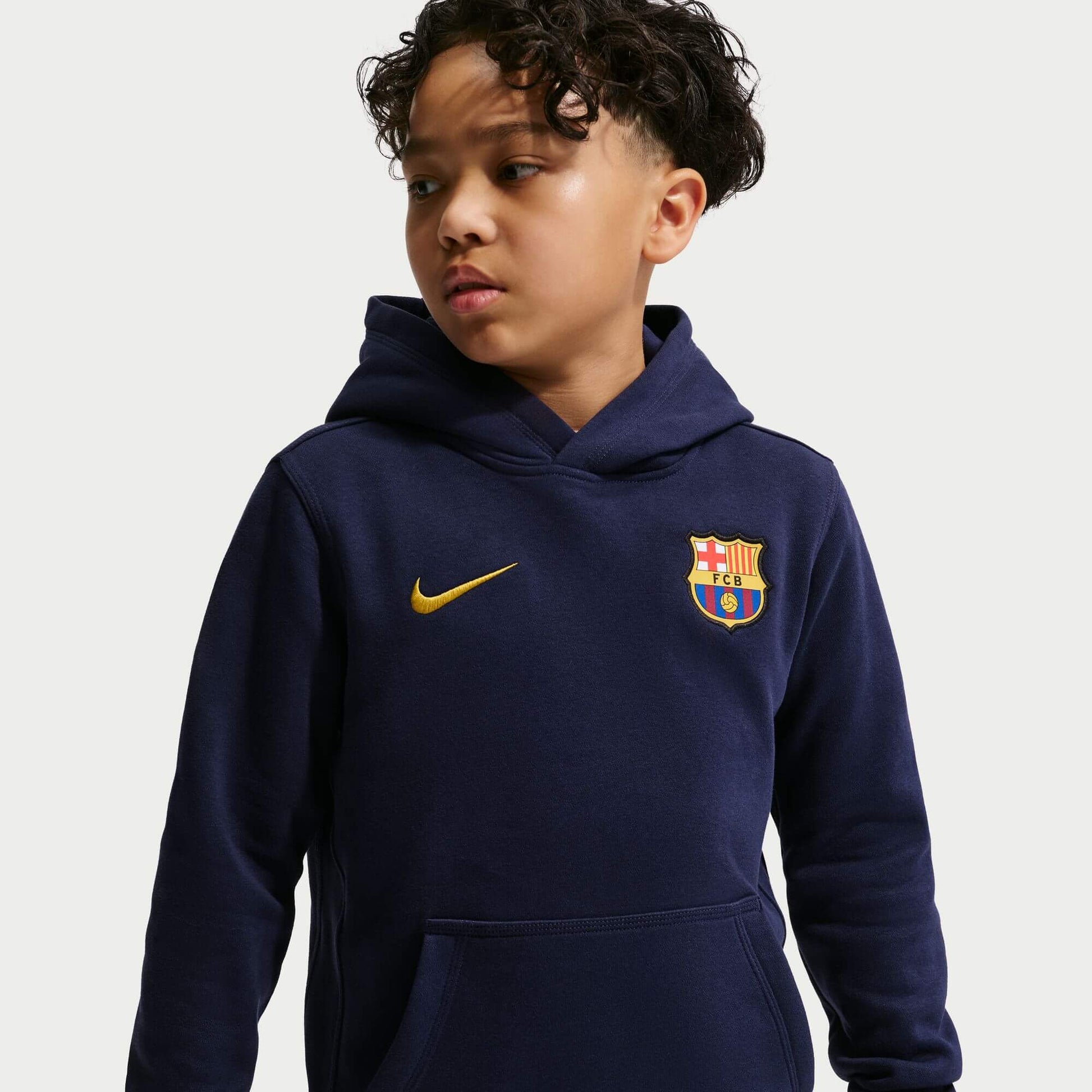 Nike 2026-27 Barcelona Youth Club Pullover Hoodie (Detail 1)