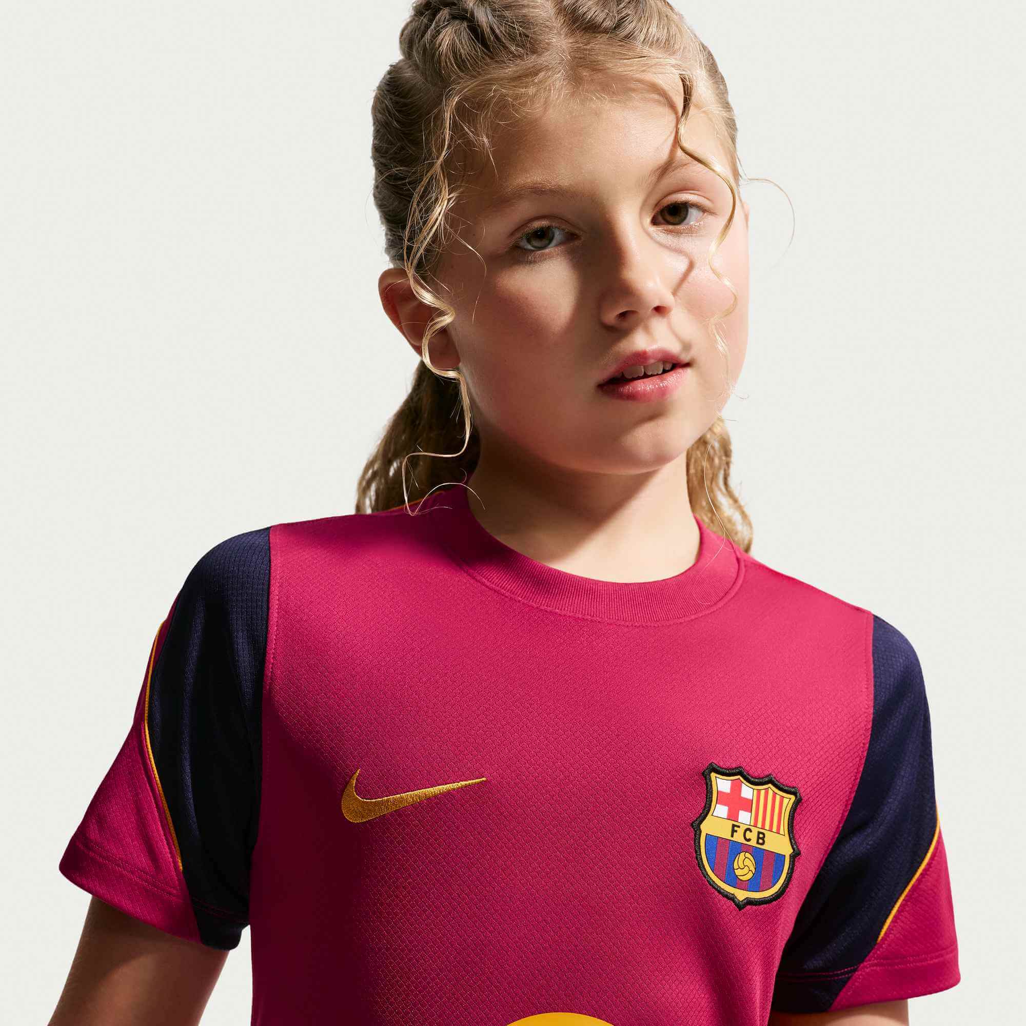 Nike 2026-27 Barcelona Youth Dri-Fit Strike Top (Model 2 - Front)