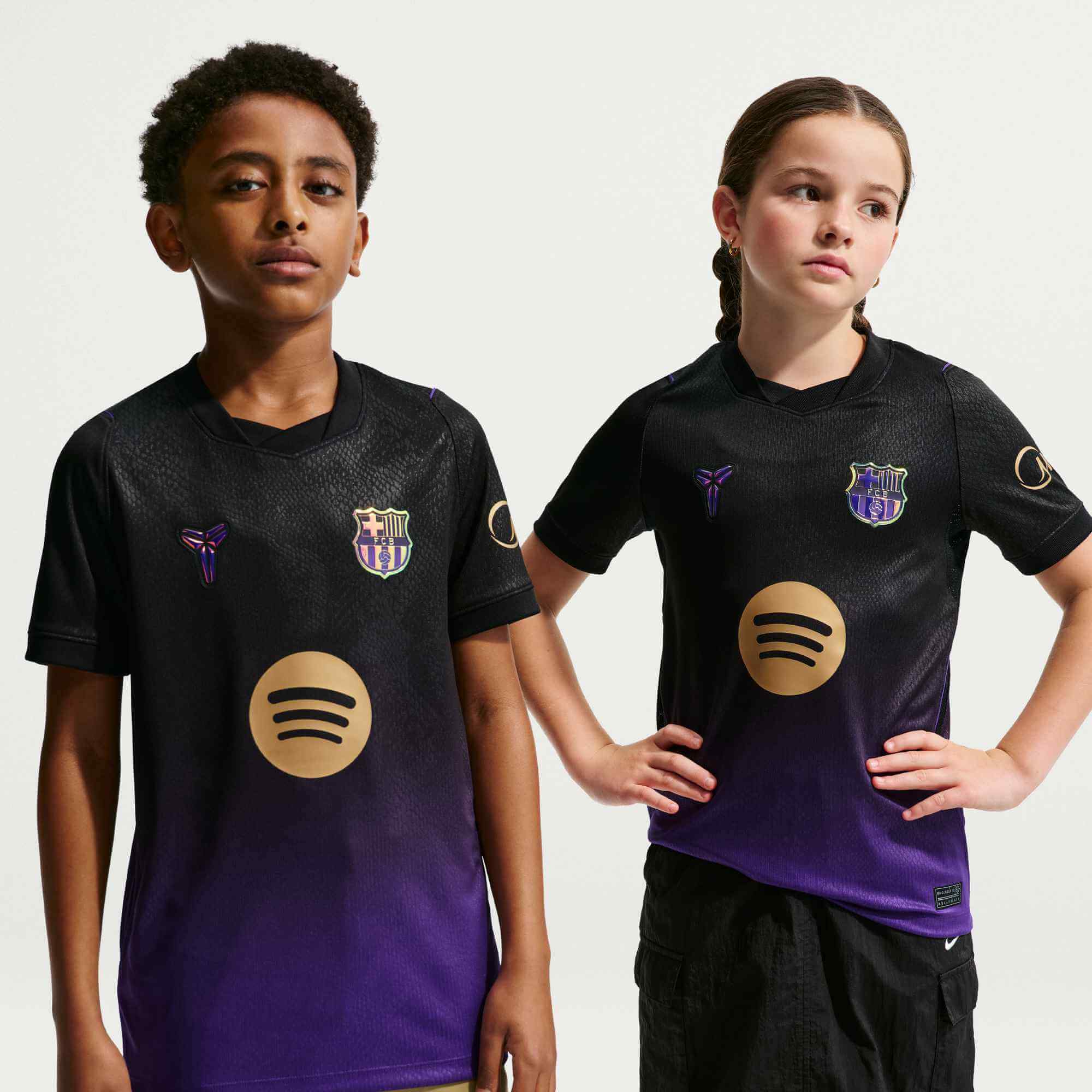 Nike 2026-27 Barcelona Youth Stadium Away Soccer Jersey (Models - Front)